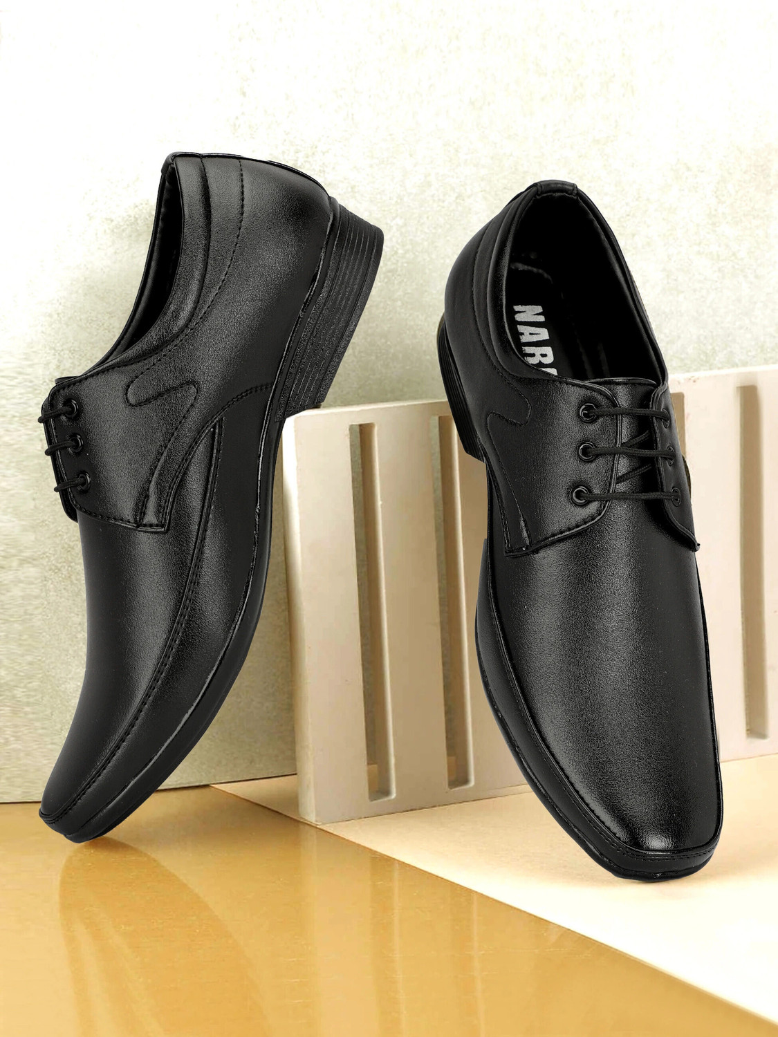 Image of NARKI Formal Shoes for Men | Black Formal Shoes | High Heel | Office & Official Wear Derby For Men