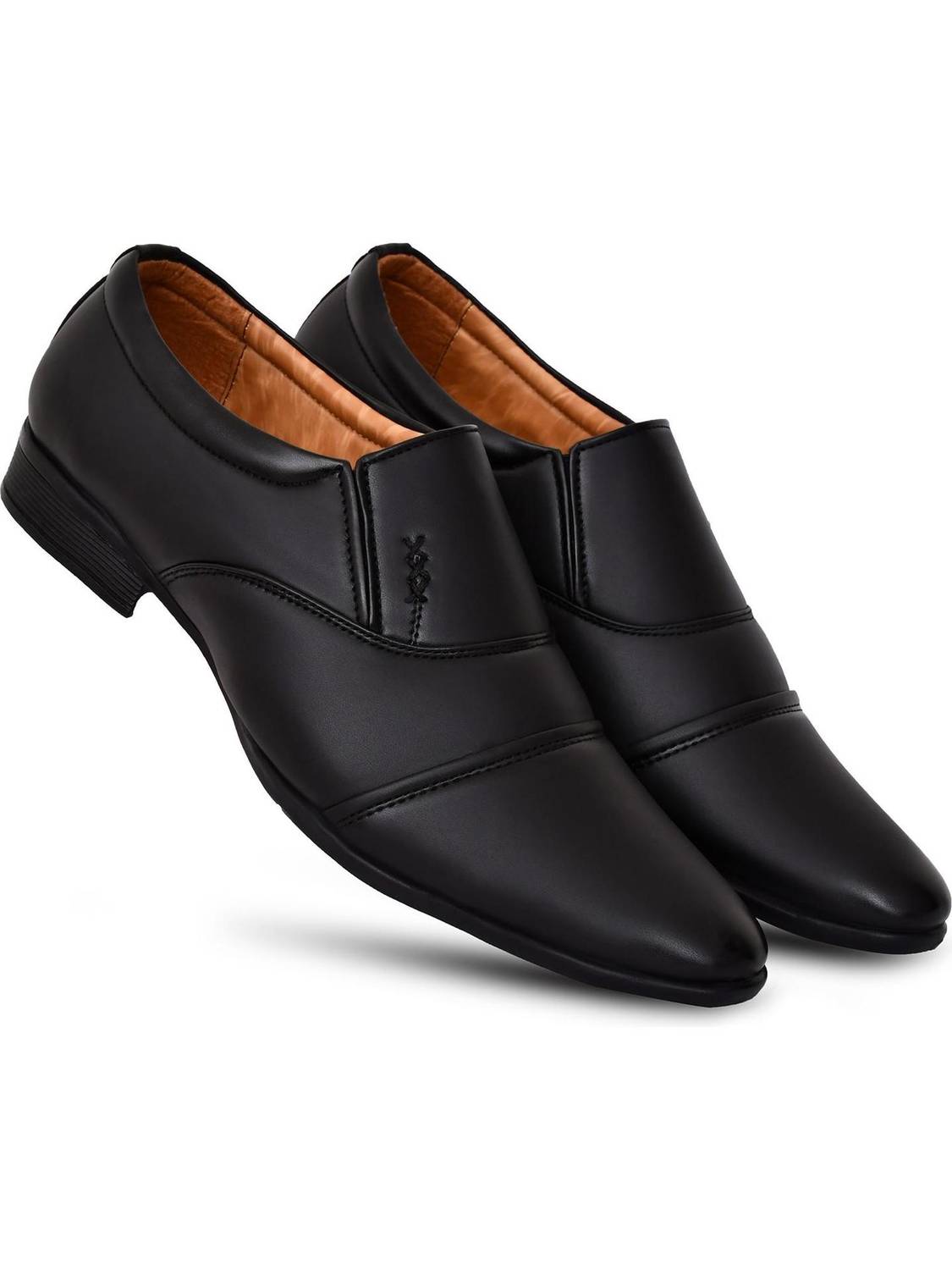 ALLTAR Black Slip on Formal Shoes for Men Made by Artificial Leather Slip On For Men