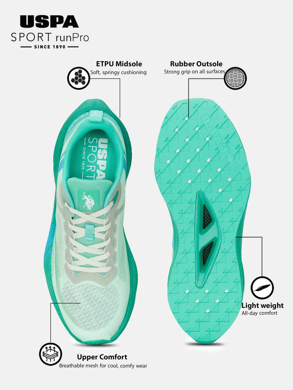 U.S. POLO ASSN. Men's Green Running Shoes - Image 4