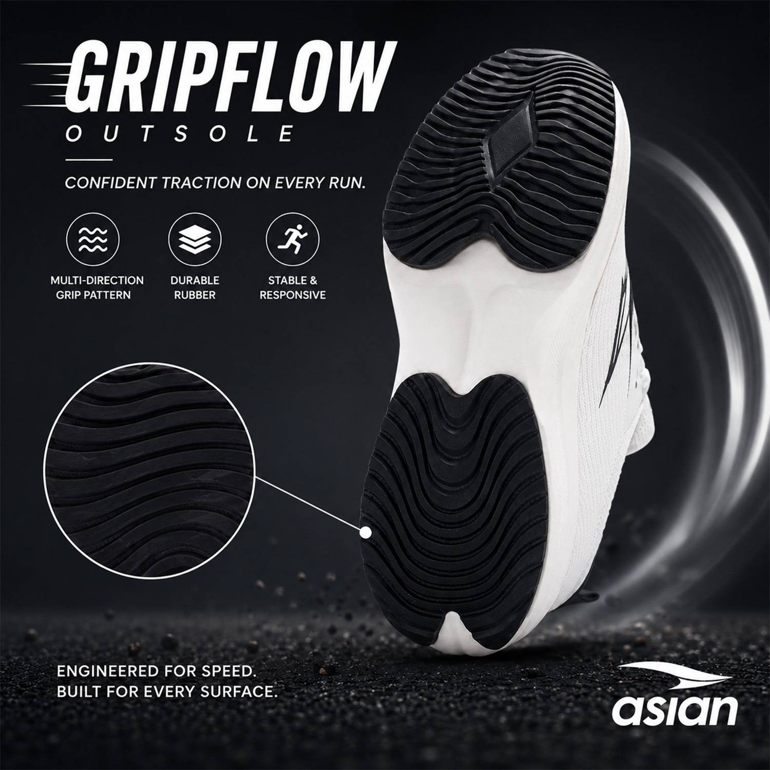 asian Quantum-74 Men's Running Shoes - Image 3