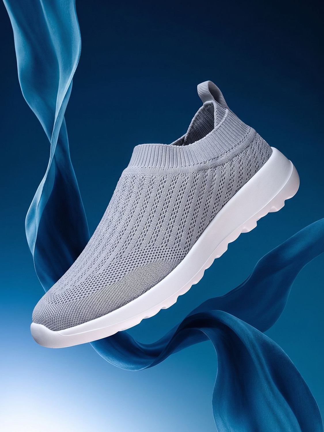 Image of HRX by Hrithik Roshan Slip On Sneakers For Women (Grey, 7)