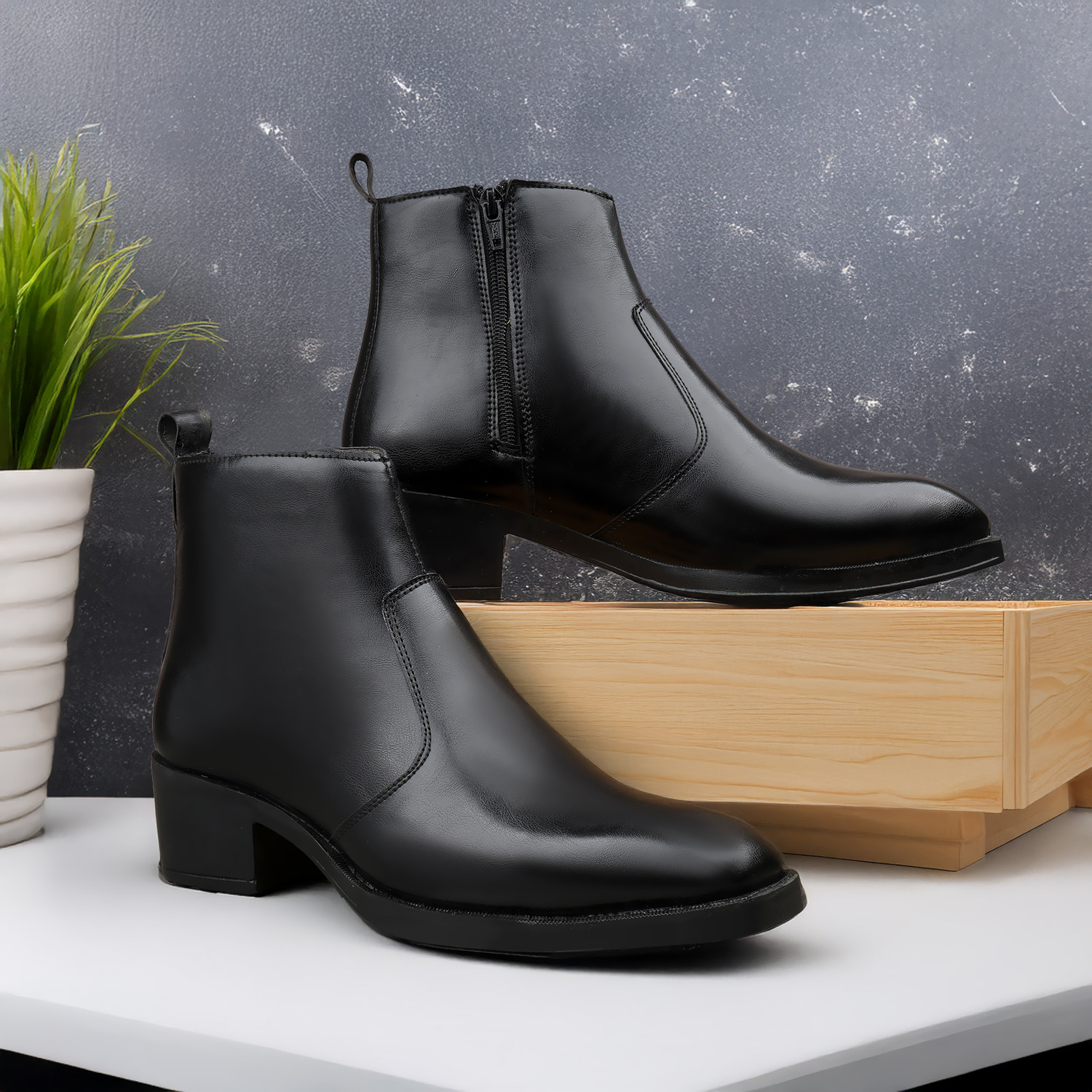 Image of Ascaro Royal Black Casual Boots For Men Boots For Men
