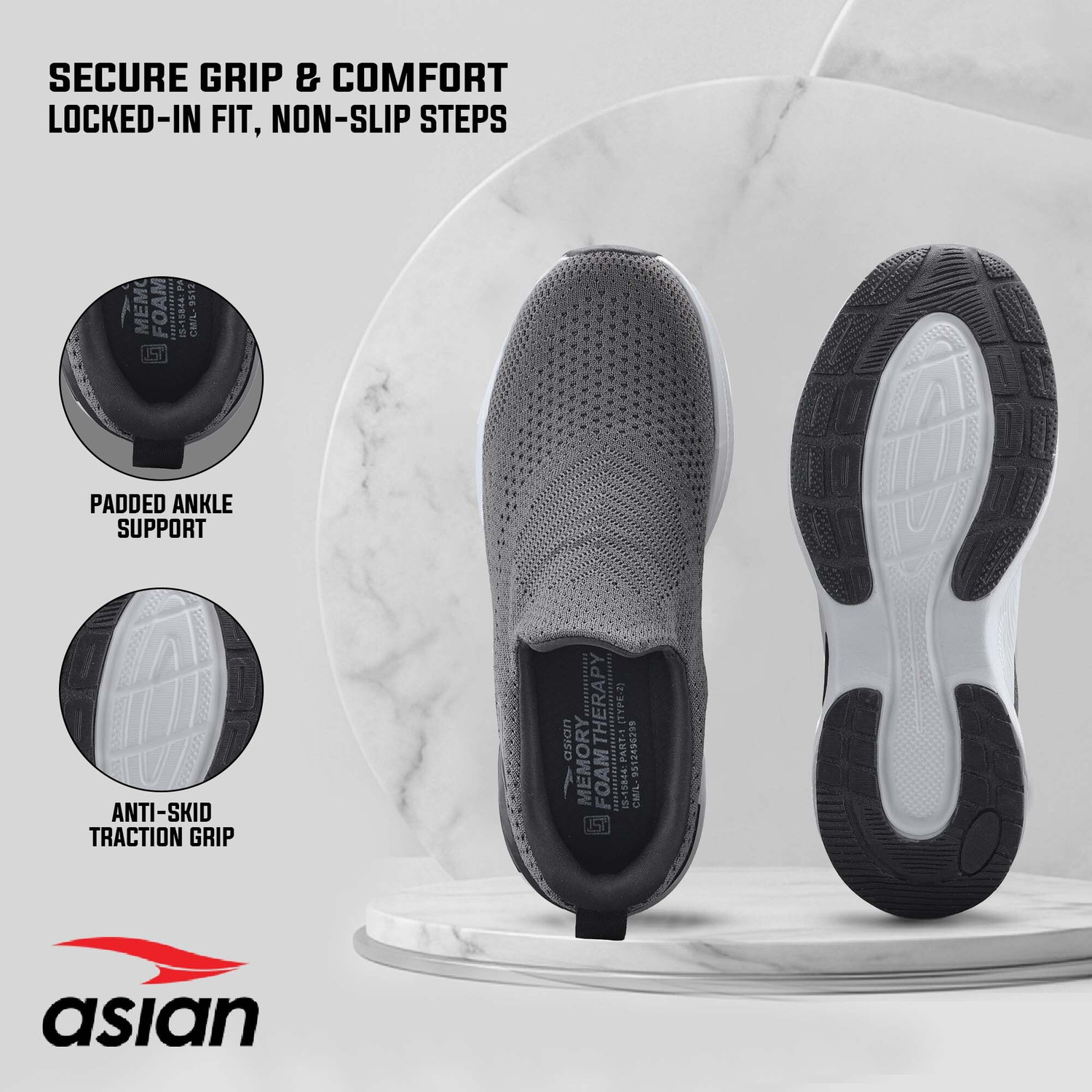Image of asian Wonderwalk Pro-16 Men's Walking Shoes with Arch Support & Lightweight Design Outdoors For Men