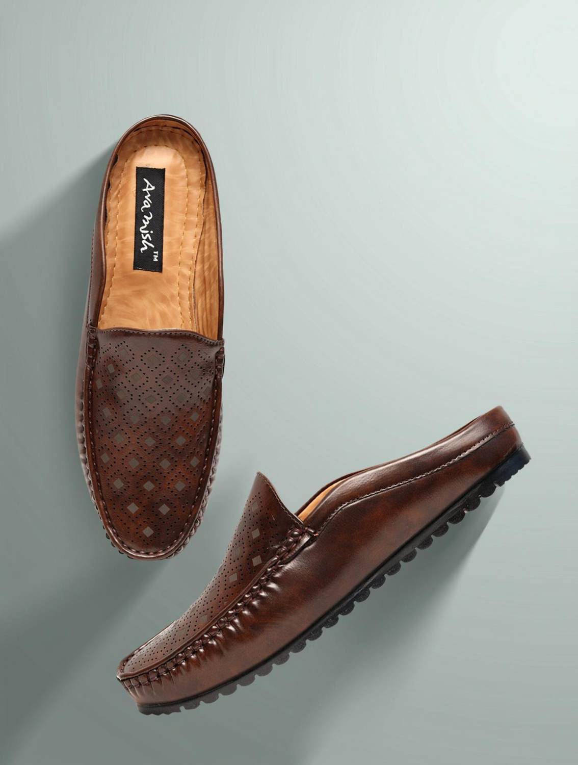 Aramish Back Open Half Loafers For Men