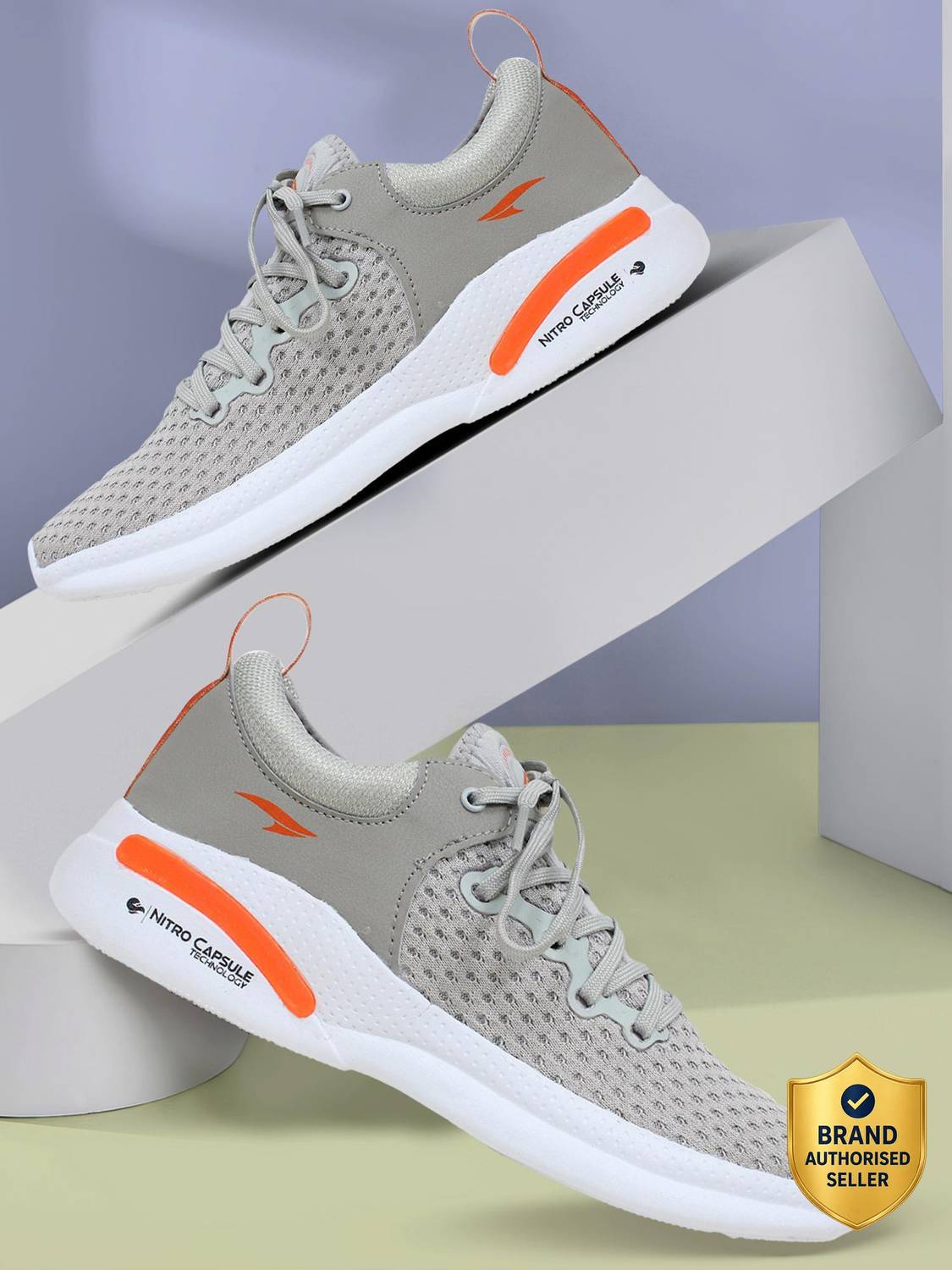Asian Creta-12 Lightweight Grey Sports Shoes for Men