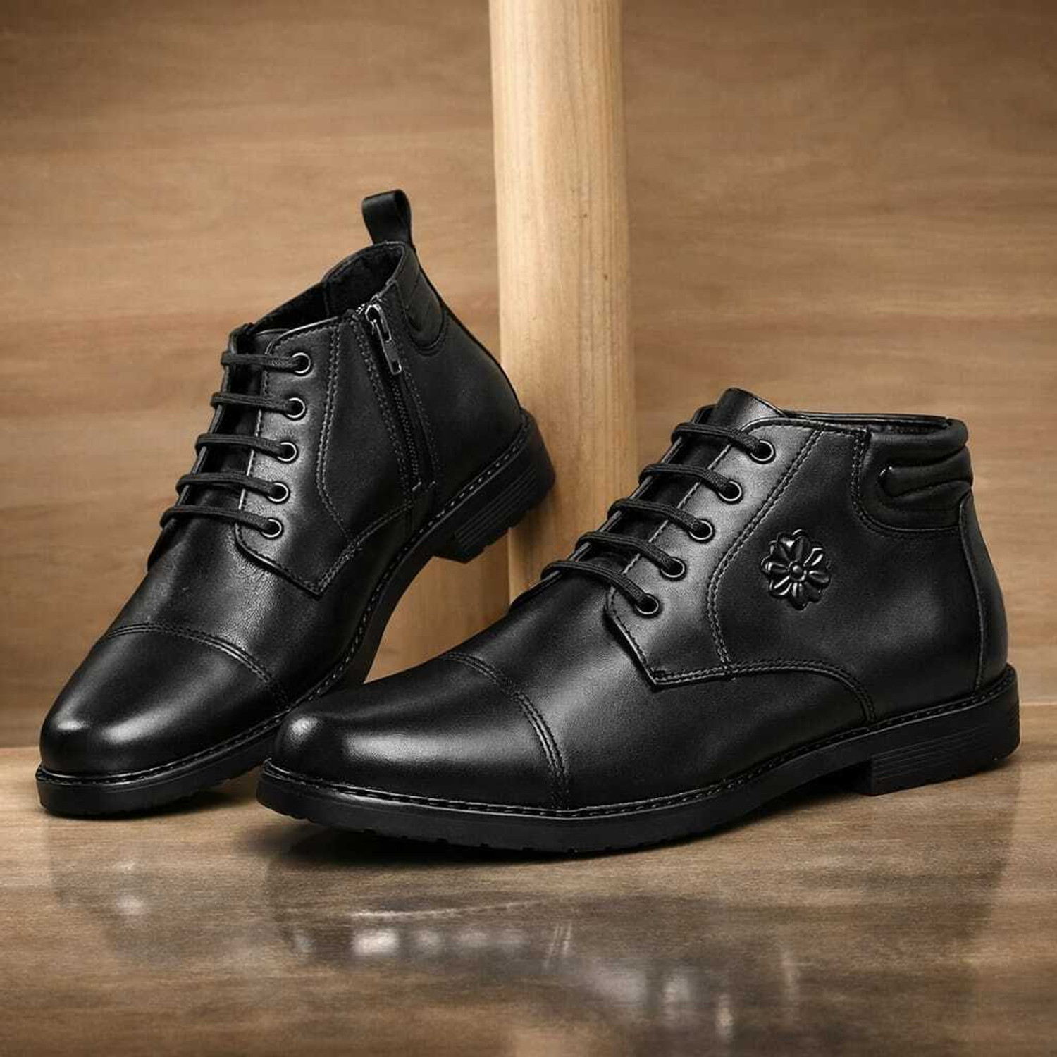 Image of CHIRAGASSOCIATES Men's Genuine Leather Formal Lace-Up Shoes,Boots C-DL21 Boots For Men