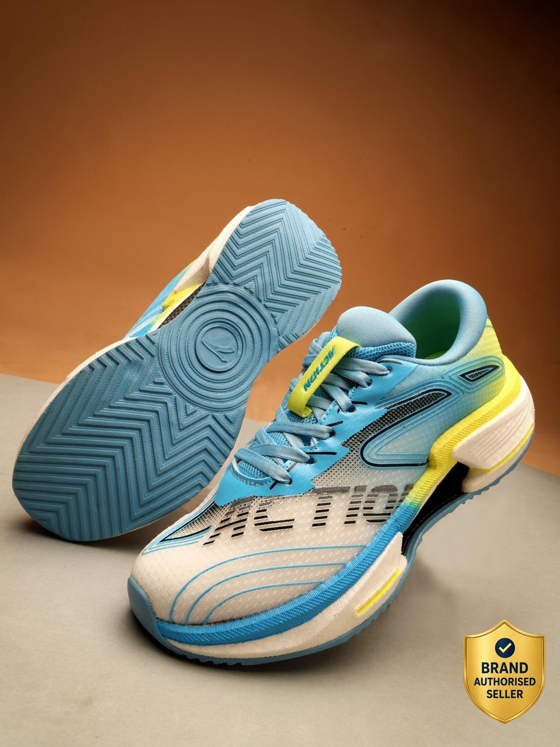Image of action Athleo TURBO-2502 Lightweight Breathable Comfortable Sports Lace-Ups Running Shoes For Men