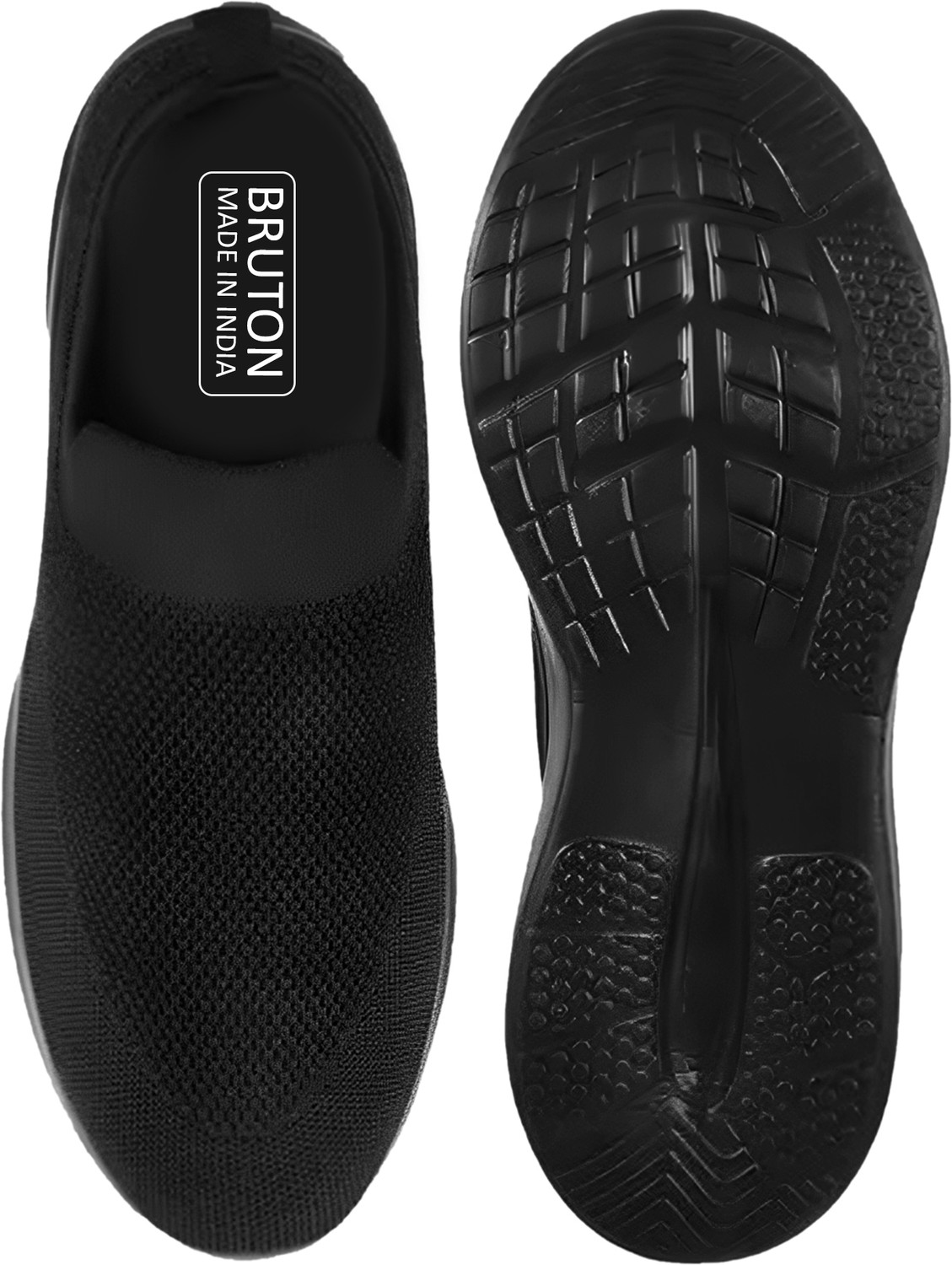 Image of BRUTON BLACKY-KNIT-912 | Lightweight Running Shoes with Cushioned Sole Running Shoes For Men