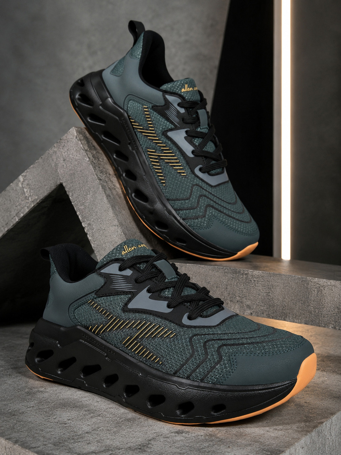 Image of Allen Cooper ACSS-250202-DGREEN Running Shoes For Men
