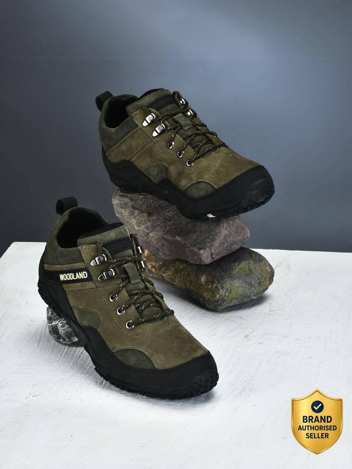 WOODLAND Men's Lace Up Casual Shoes - Image 1