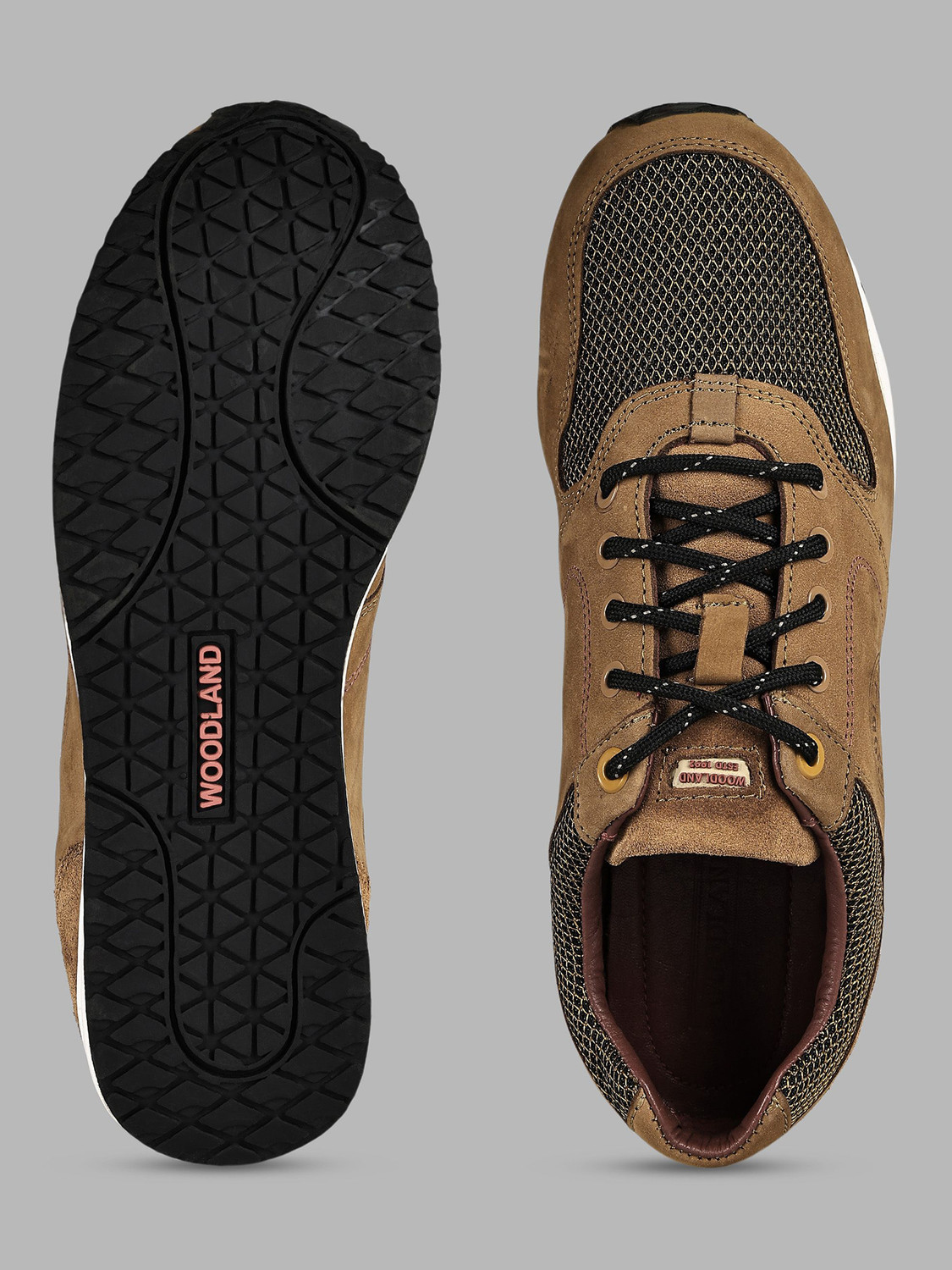 Image of WOODLAND Lace Up Lightweight Breathable Comfortable Daily Use Casuals For Men