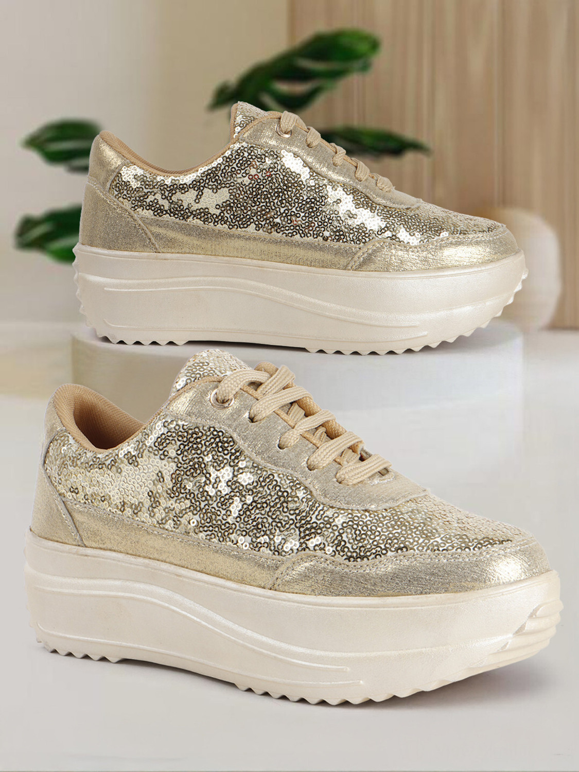 Image of VENDOZ GLITTERY WEDDING AND PARTY WEAR Sneakers For Women