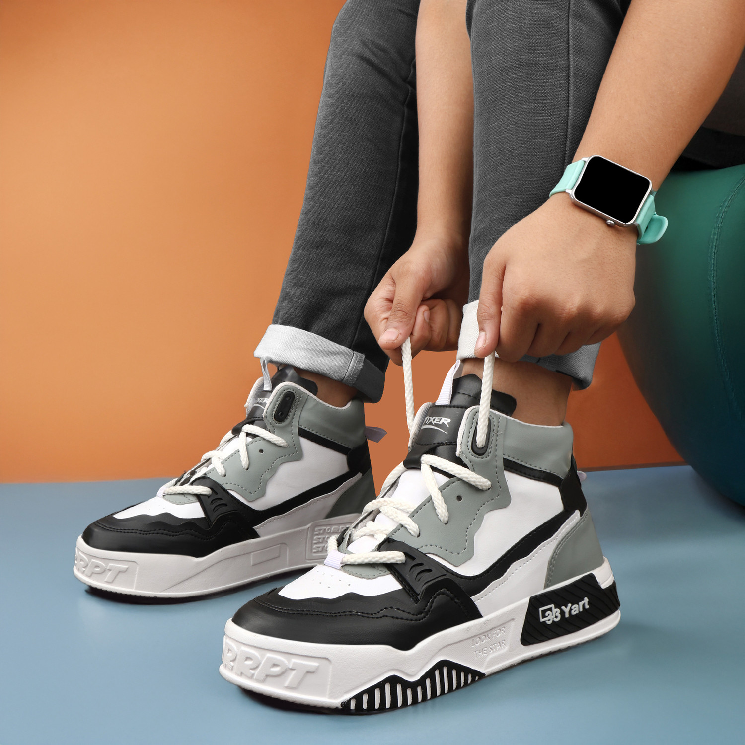 Image of Zixer Men's Premium Pastel Pops High-Top Ankle Casual Shoes For Men Sneakers For Men Outdoors For Men