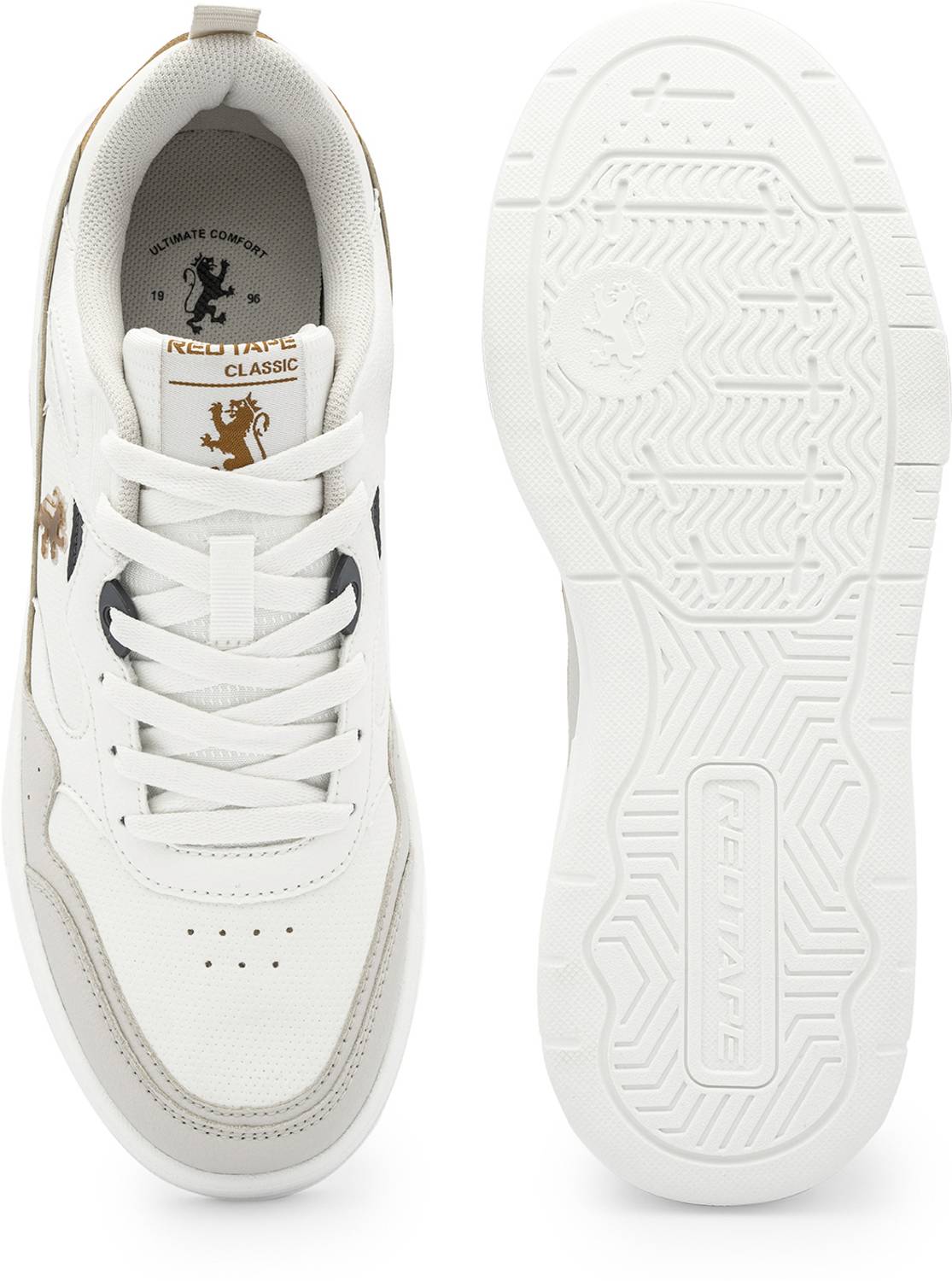 RED TAPE Men's Low Cut Sneaker in White Beige - Image 5