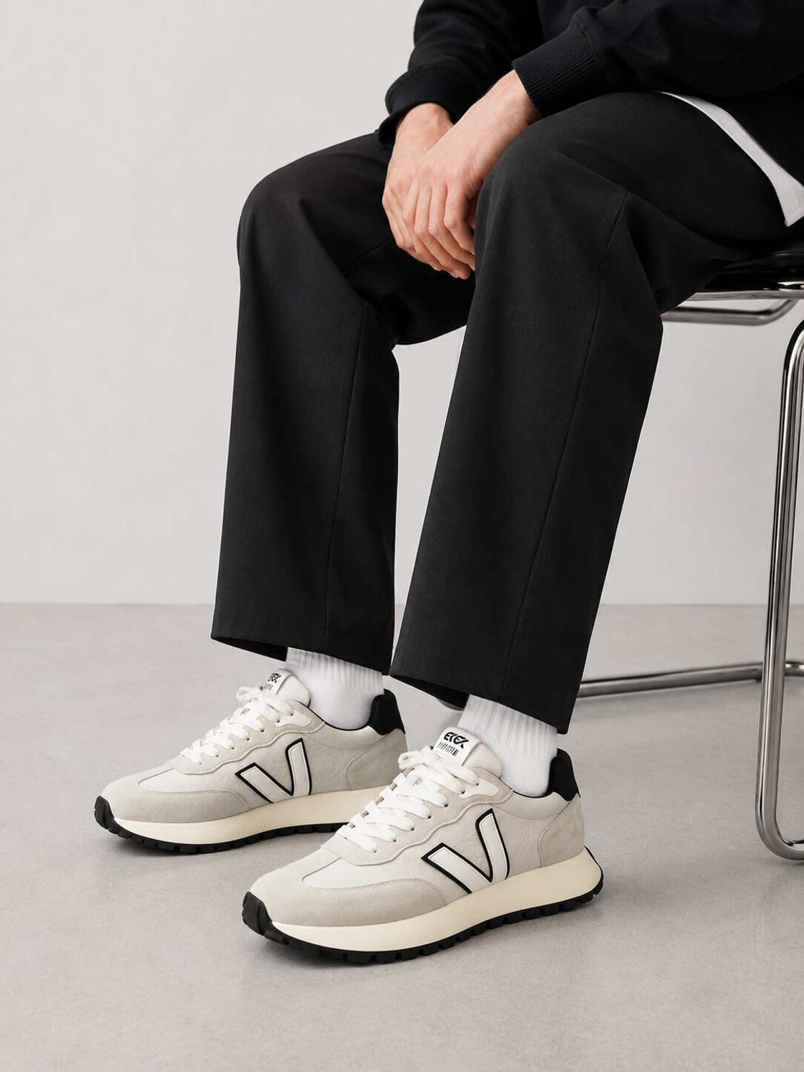 Image of ASTEROID Casual Styling with White Sneakers. Sneakers For Men