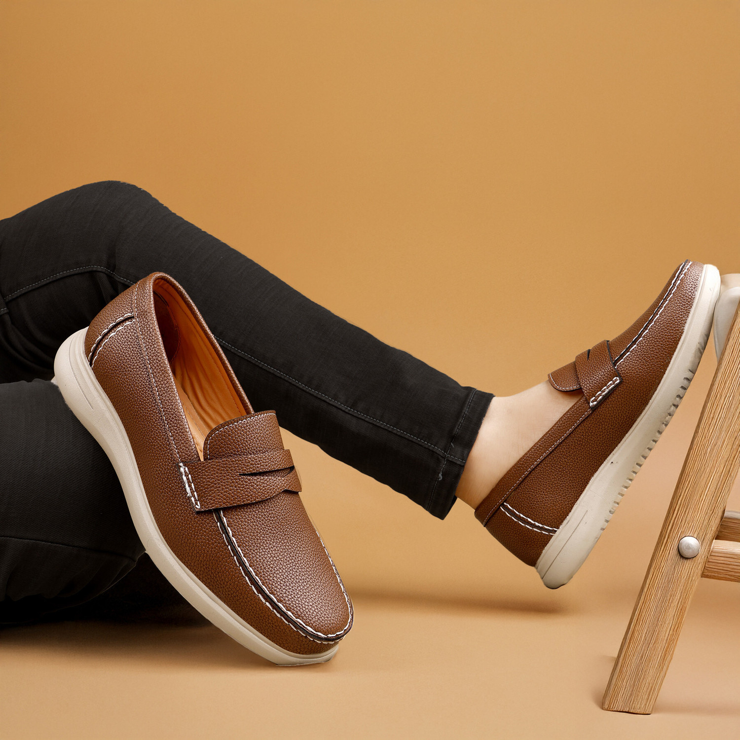 Image of Zixer Luxury Hand-Stitched Loafers Shoes /Lightweight /Comfort & Wrinkle-Free Moccasins Loafers For Men