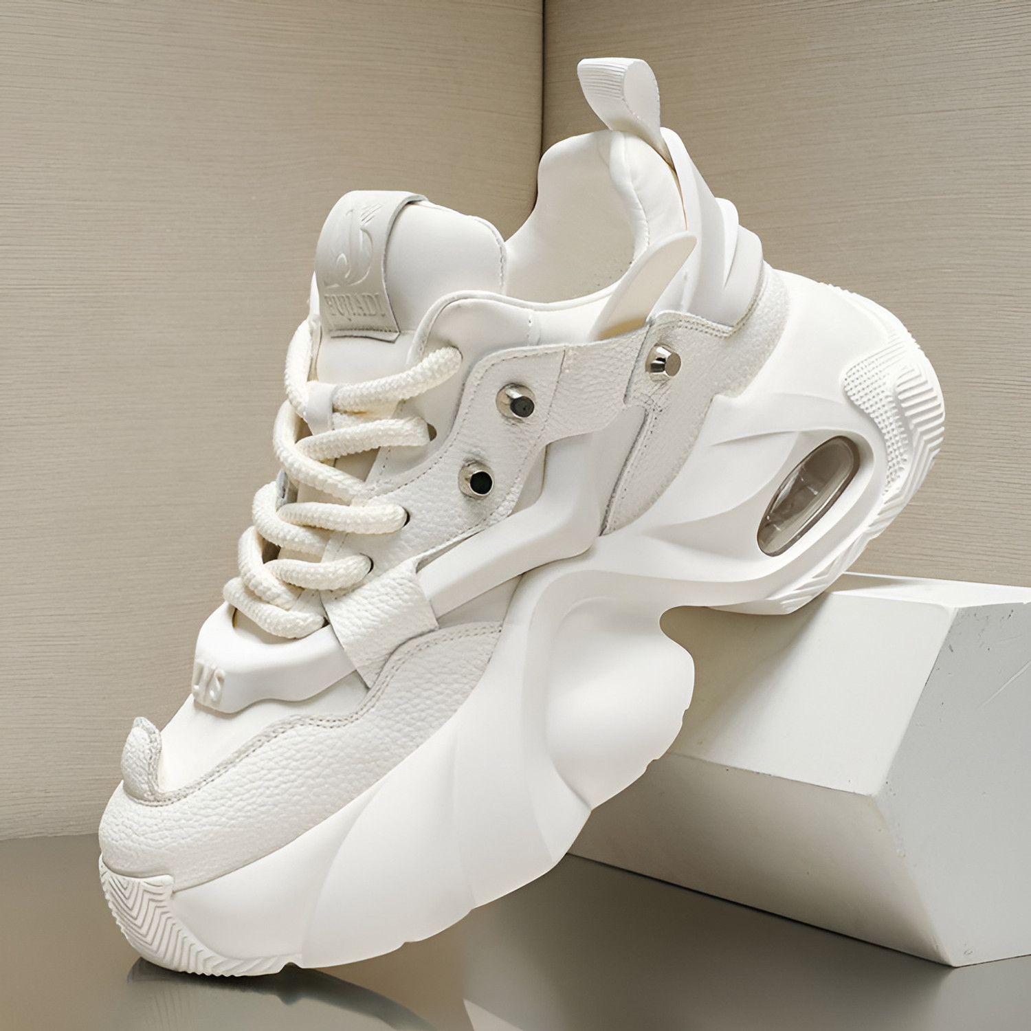 Image of Spiked White Sports Shoes for Men | Casual Sneakers for Boys Sneakers For Unisex