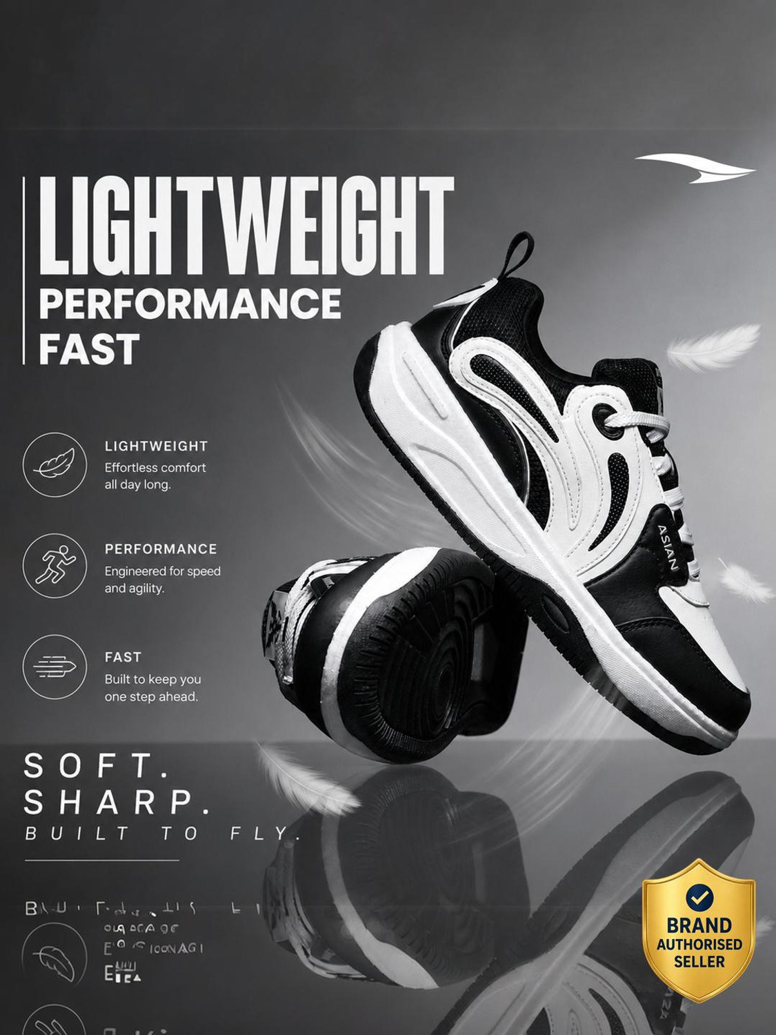 Image of asian Hypercushion Mojo-08 Men's Sneaker with E-TPU Cushioning & Memory Foam Sneakers For Men