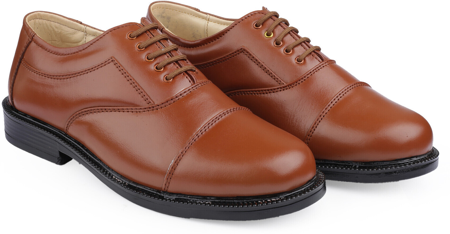 Image of Sucab Tan Leather oxford red police shoes service shoes for men Oxford For Men