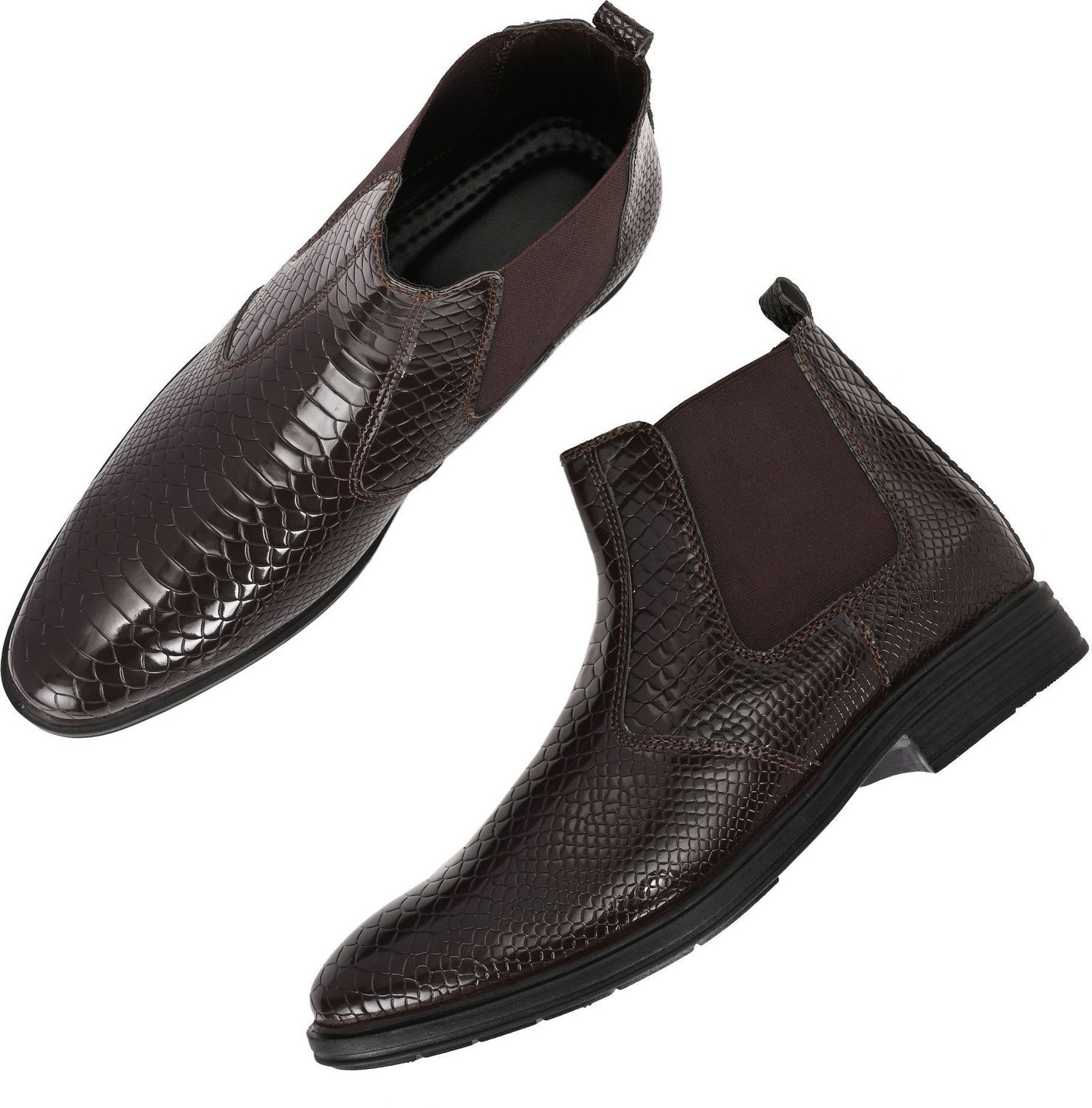 Image of STALAG Men's Croco Texture Synthatic Leather chalasa boot Boots For Men Boots For Men