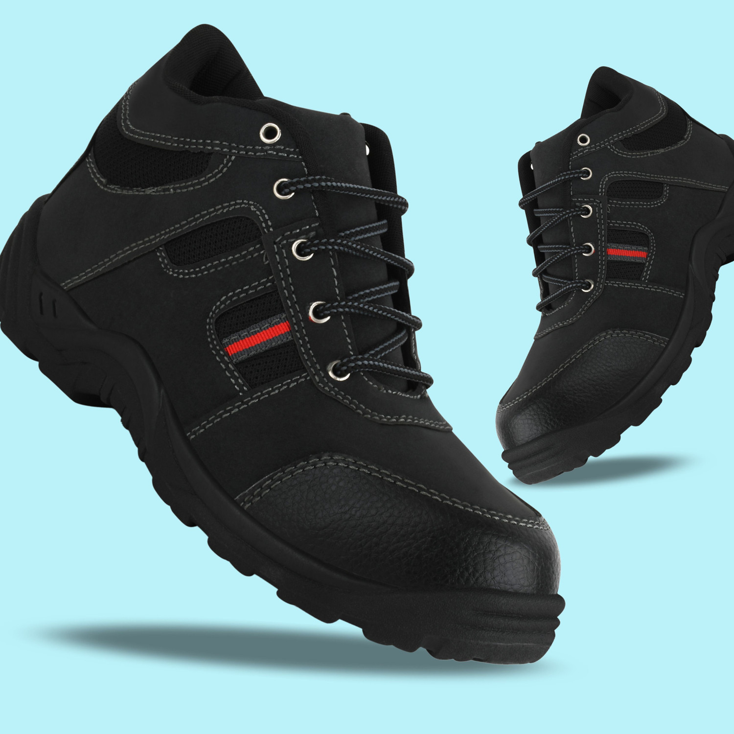 Image of FOOT TRENDS PVC Safety shoes with steel toes for industrial, construction and warehouse use For Men