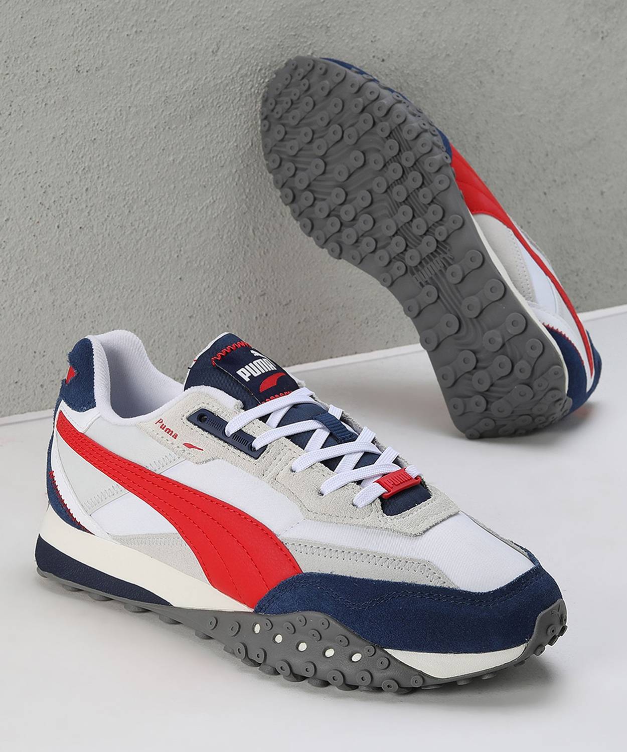 PUMA Blktop Rider Sneakers For Men (White , 10)