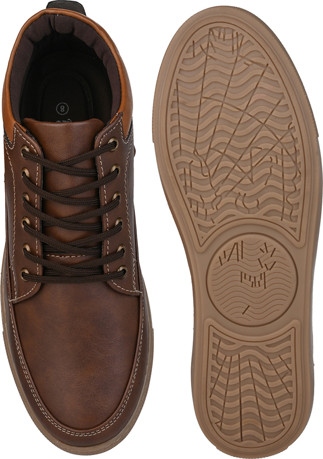Image of Roadster Roadster Men Brown Casual Mid-Top Sneakers Sneakers For Men