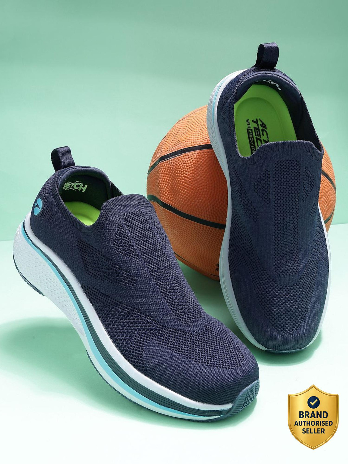 Image of action Athleo WALKER-1004 Breathable Flexible Lightweight Comfortable Sports Slip-On Running Shoes For Men