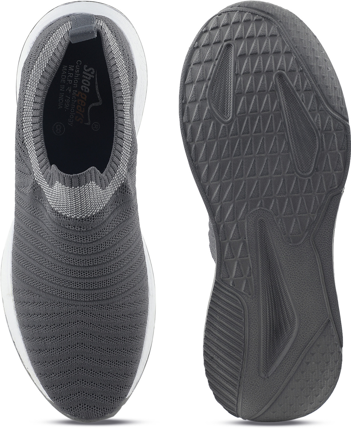 Image of Shoegears All Day Comfort Lightweight Casual Shoes Slip On Sneakers For Men (Grey, 8)