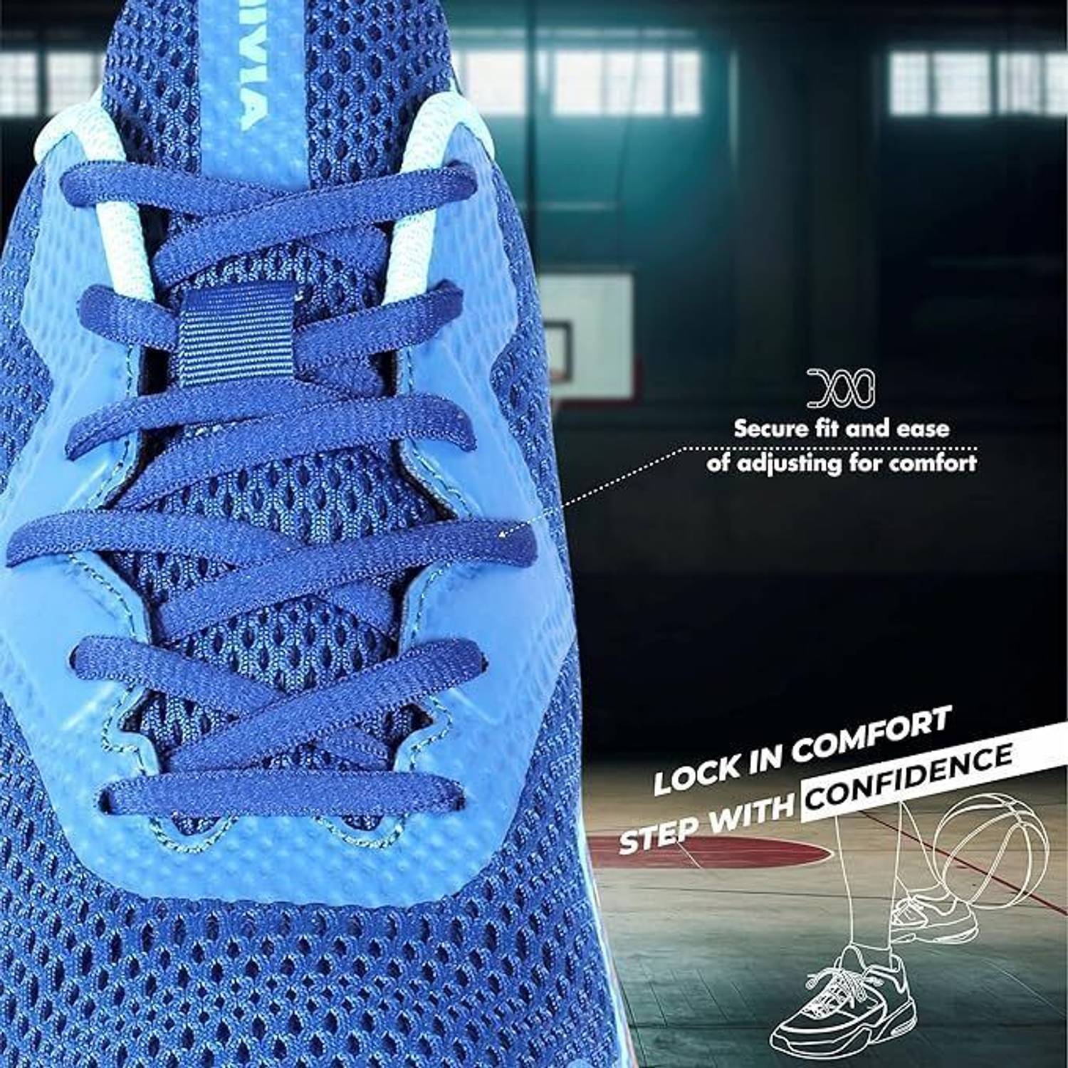 NIVIA WARRIOR 2.0 Men's Basketball Shoes Blue - Image 3