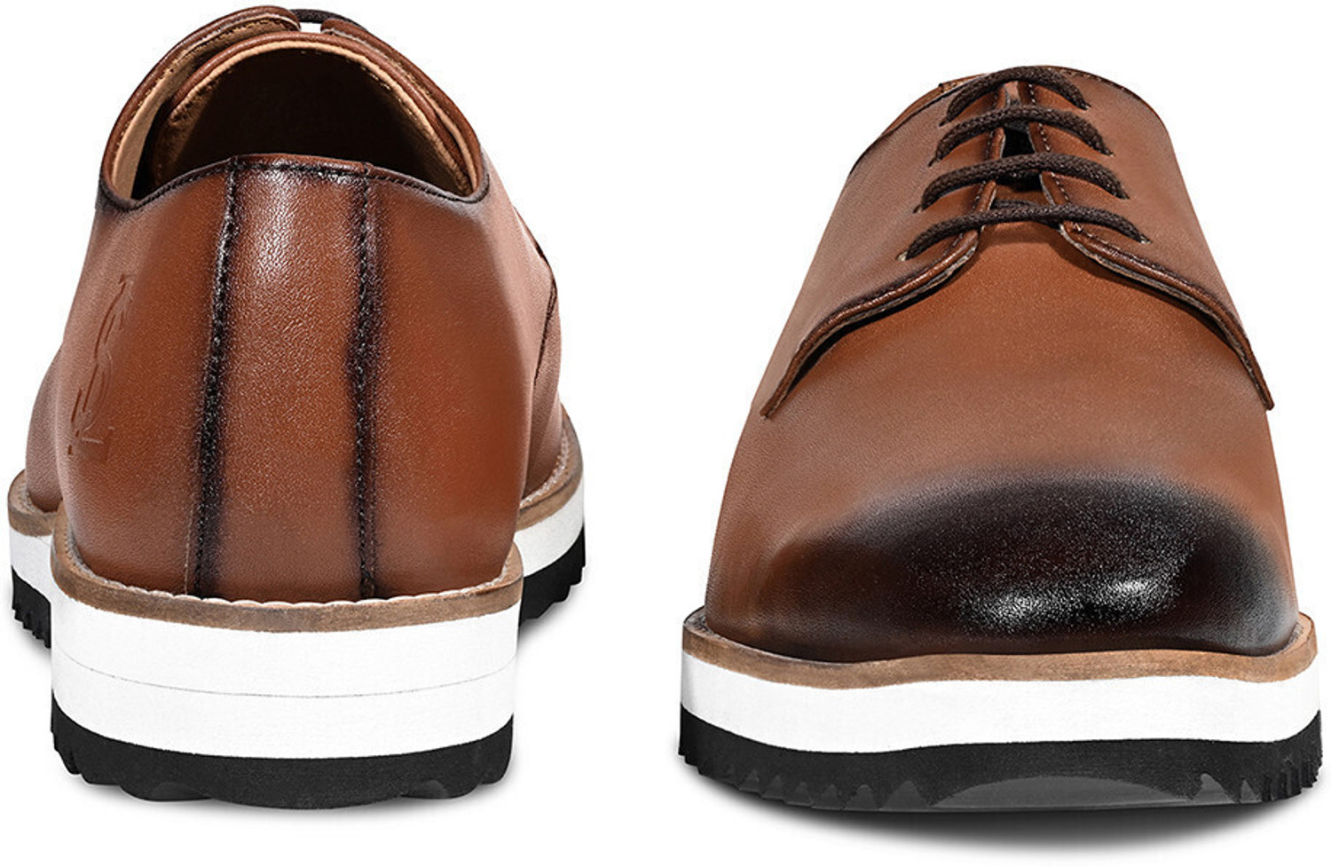 Image of LOUIS STITCH Tan Derby Shoes for Men, Ultra Lightweight and Comfortable, LSMX-PL, UK-7 Derby For Men