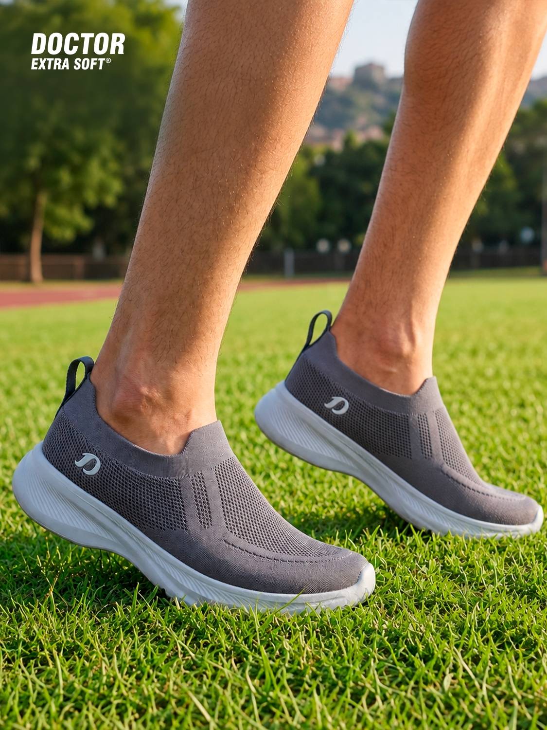DOCTOR EXTRA SOFT Men's Gray Sport Shoes - Image 1