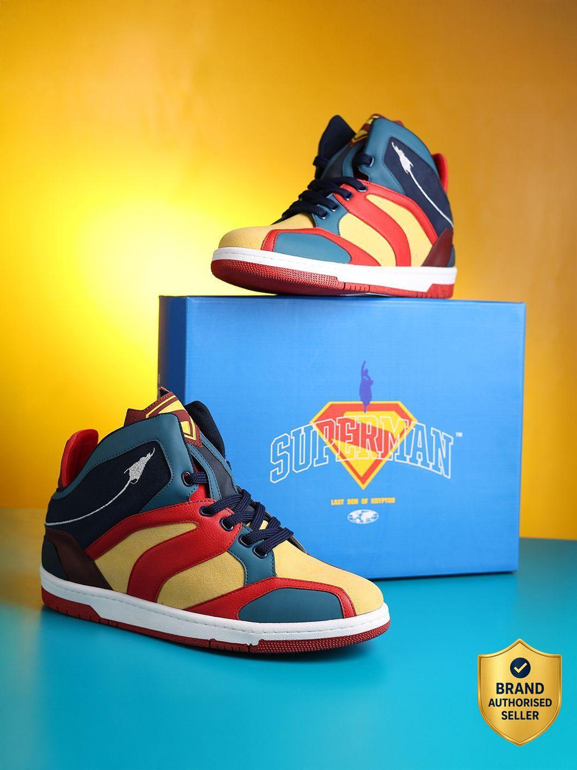 Image of yoho Hope: Superman Sneakers|TPR Sole | HighAnkle Shoe|Breathable, Durable & AntiSlip Sneakers For Men
