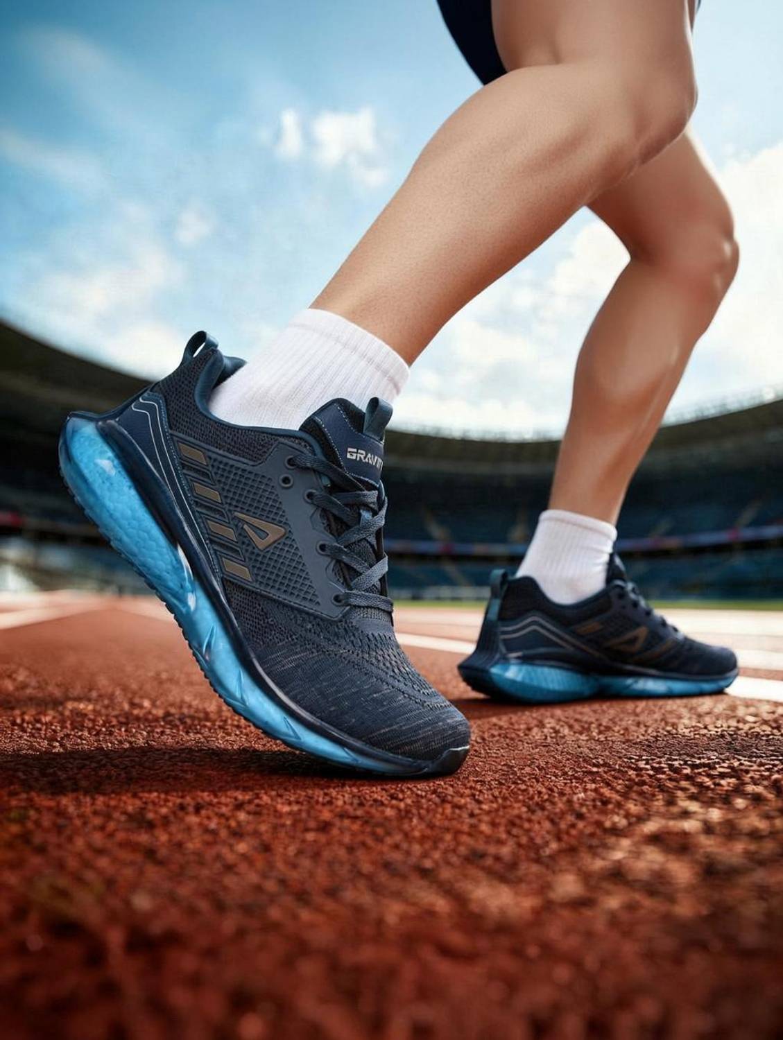 Impakto by Ajanta Men's Gravity Running Shoes, Breathable & Cushioned Sole, Skid Resistant Running Shoes For Men