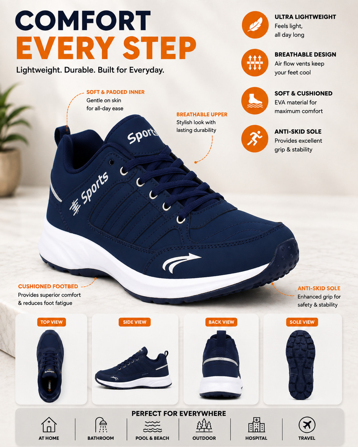 Image of DUCKINS Stylish Comfortable Lightweight, Breathable Walking Shoes Loafers For Men Slip On Sneakers For Men