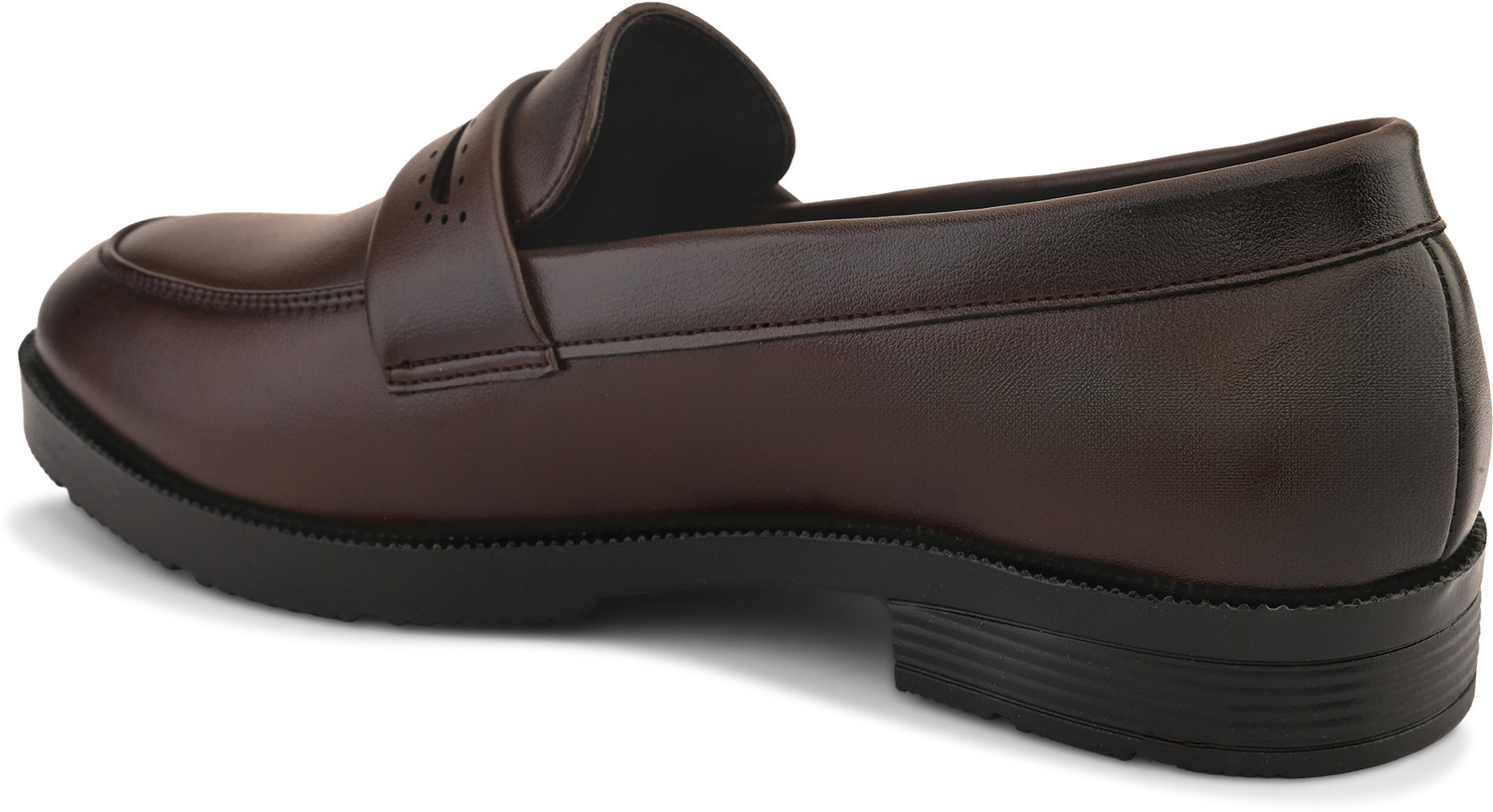 Image of INVICTUS Men brown solid formal pu slip on moccasins penny loafers shoes without laces Slip On For Men
