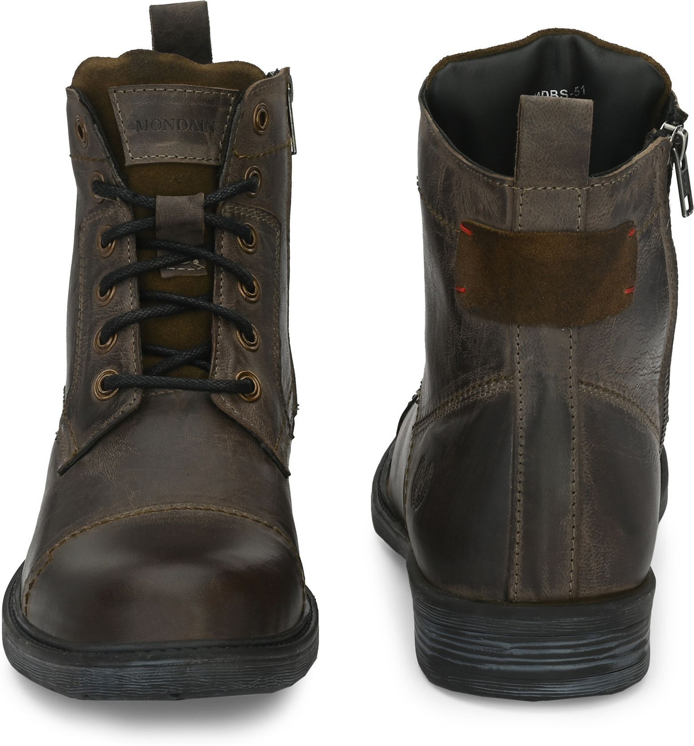 Image of MONDAIN 100% Genuine Leather New Trend Damaged Desgine Leather Shoes For Men Boots For Men