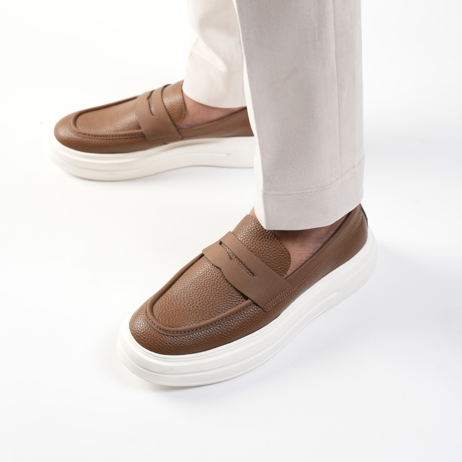 Image of MONKSTORY Monkstory Chunky Luxe Slip-On Sneakers - Tabac Brown Sneakers For Men