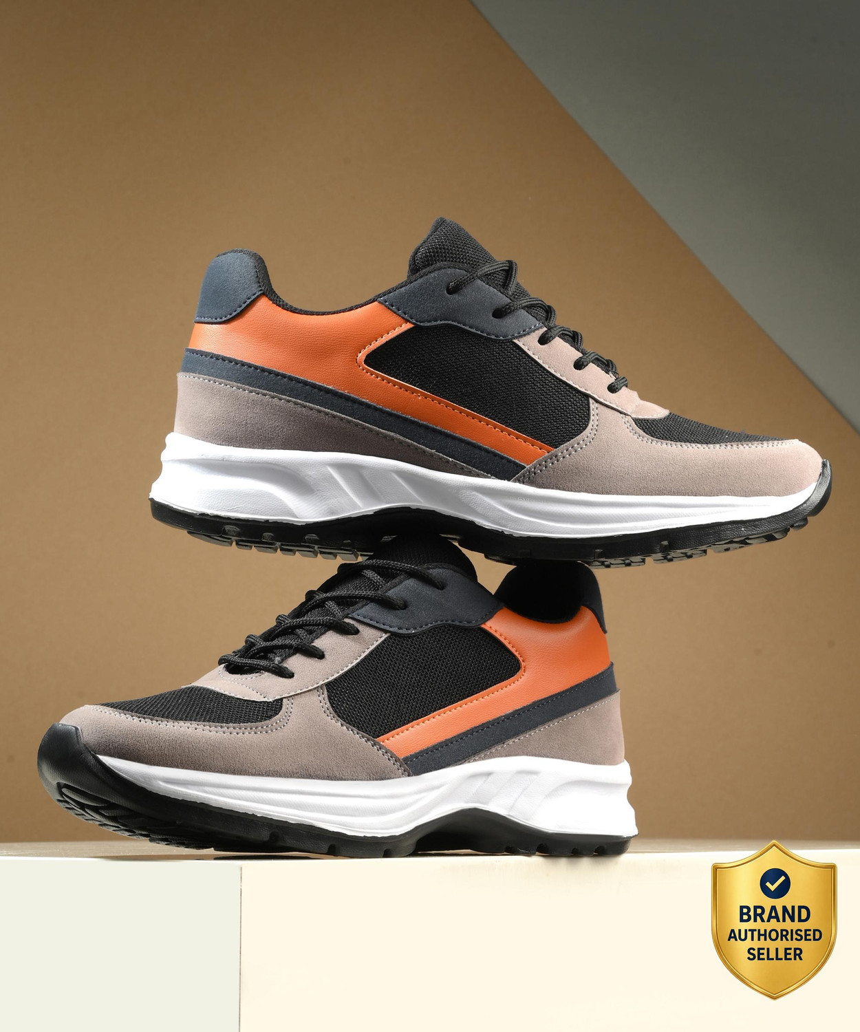 Image of Roadster Men Grey Black Running Training Lightweight Sports Shoes Running Shoes For Men