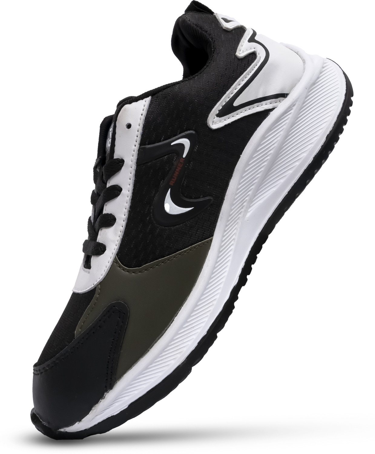 Image of VIAZO Men Running Shoes for Walking, Gym, Jogging & Daily Sports Wear Sneakers For Men (Black, White, 9)