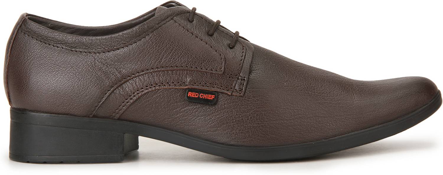 RED CHIEF Genuine Leather Formal Derby Shoes for Men Brown RC3496 003 - Image 3