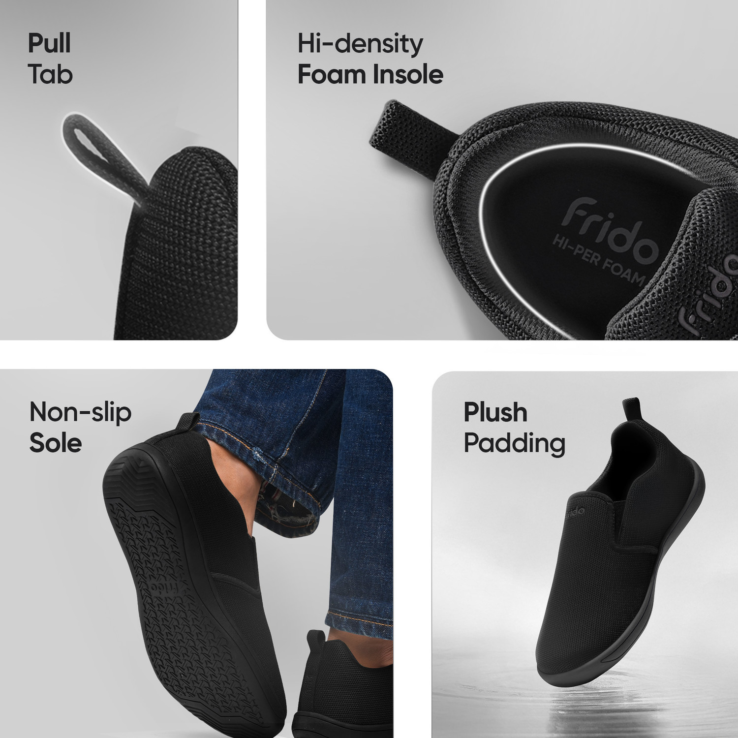 Image of Frido Cloud Comfort Casual Sports Slip-On Shoes, Zero-Drop Barefoot With Wide Toe Box Casuals For Men