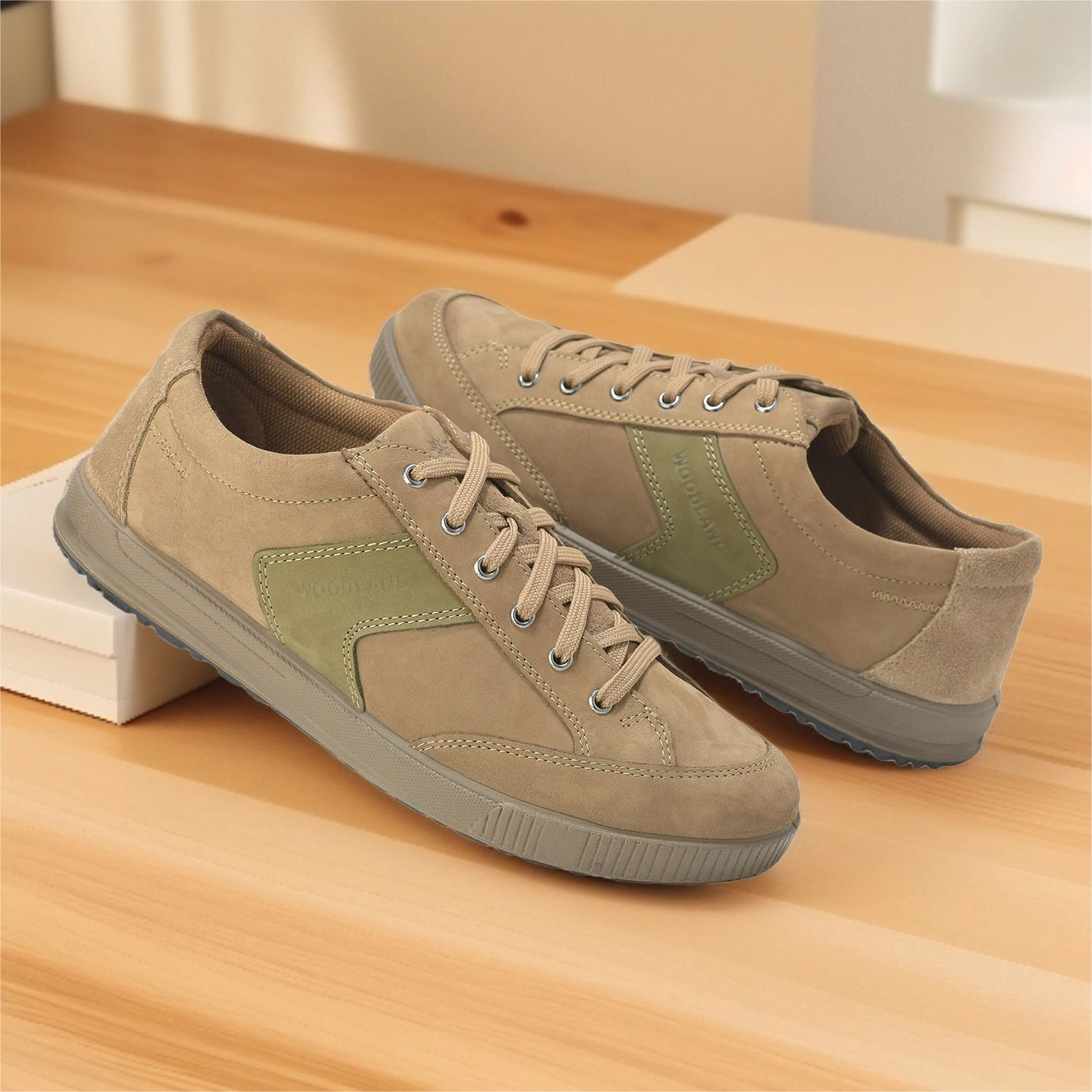 Image of WOODLAND Lace Up Lightweight Breathable Comfortable Daily Use Casuals For Men