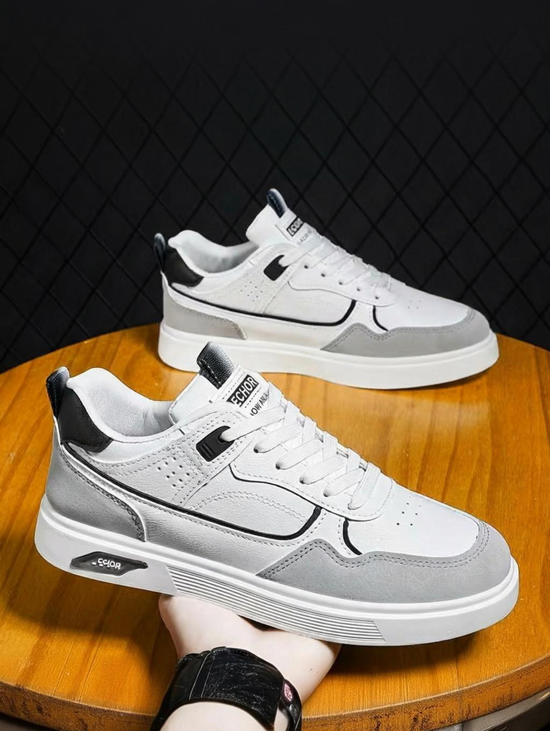 Image of Echor ESMWHGD2 White Casual Sneakers for Men Sneakers For Men