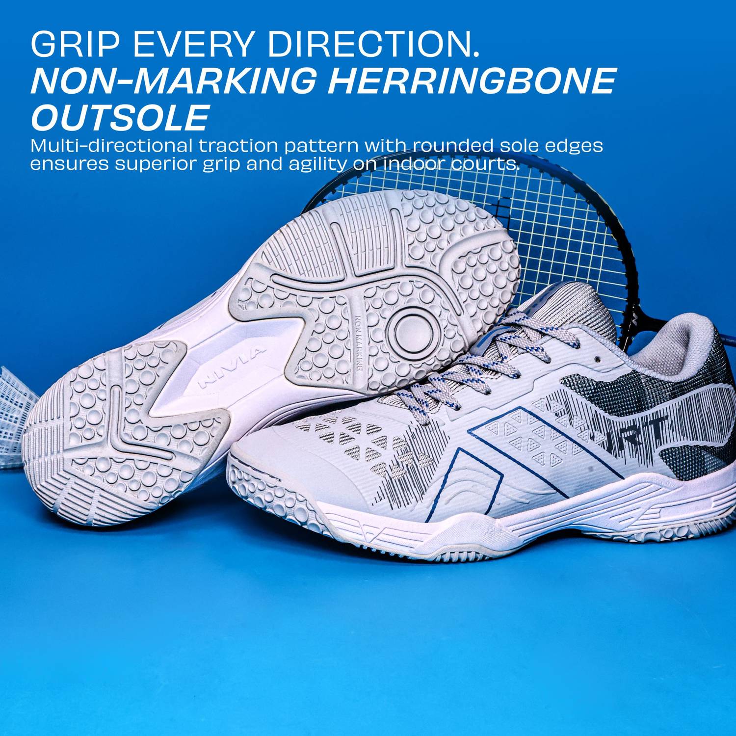 NIVIA HY Court 3.0 Badminton Shoes For Men Gray - Image 4
