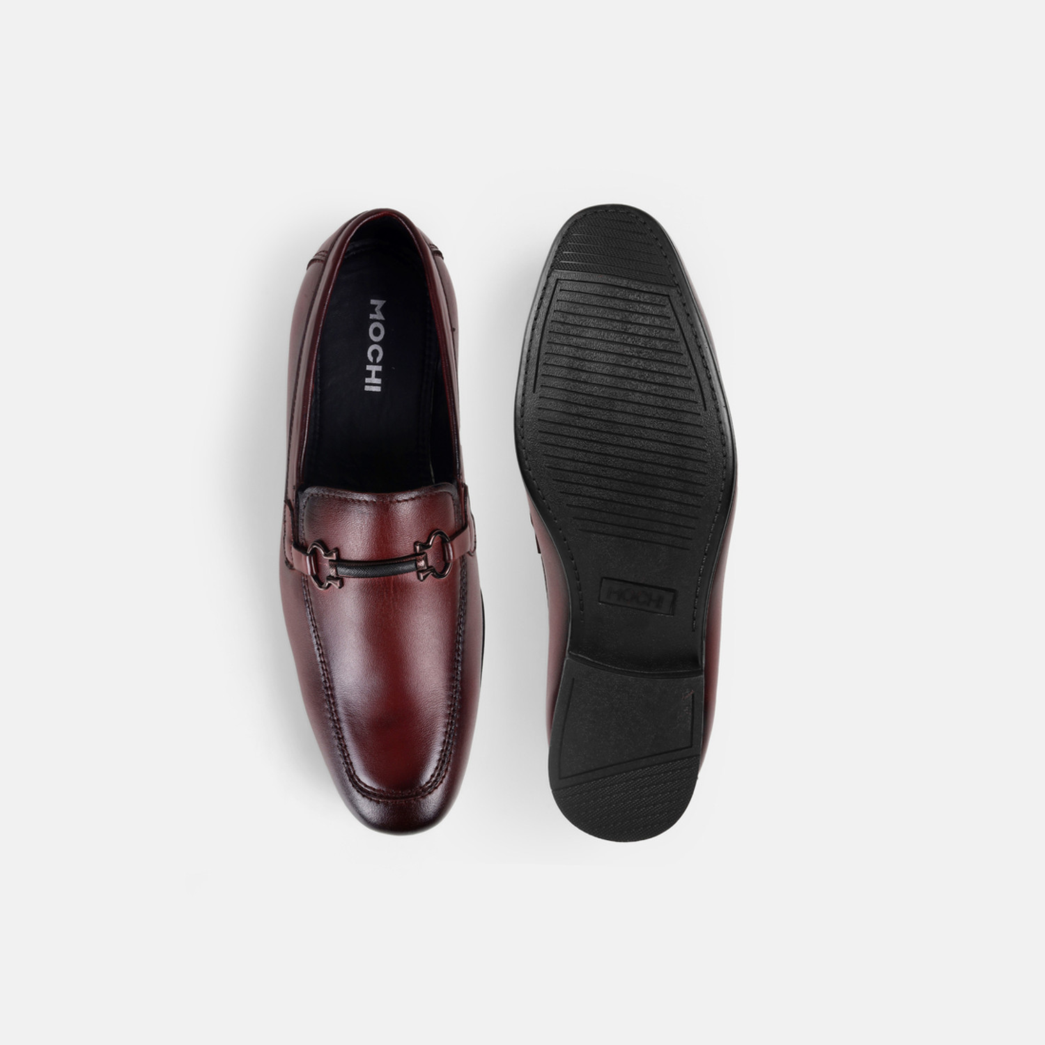 Image of MOCHI Men's Maroon Slip On closure Formal - Slip On with Low Heel Slip On For Men