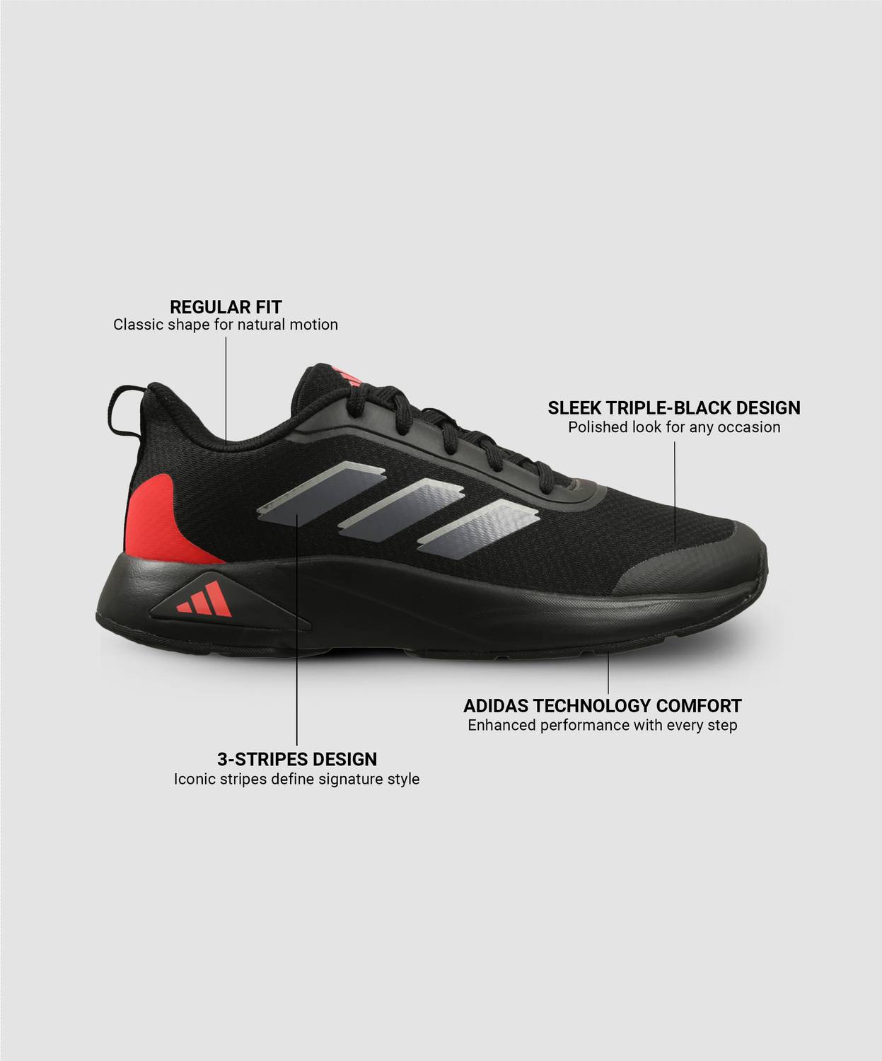 Adidas Zapid M Black Running Shoes - Image 2