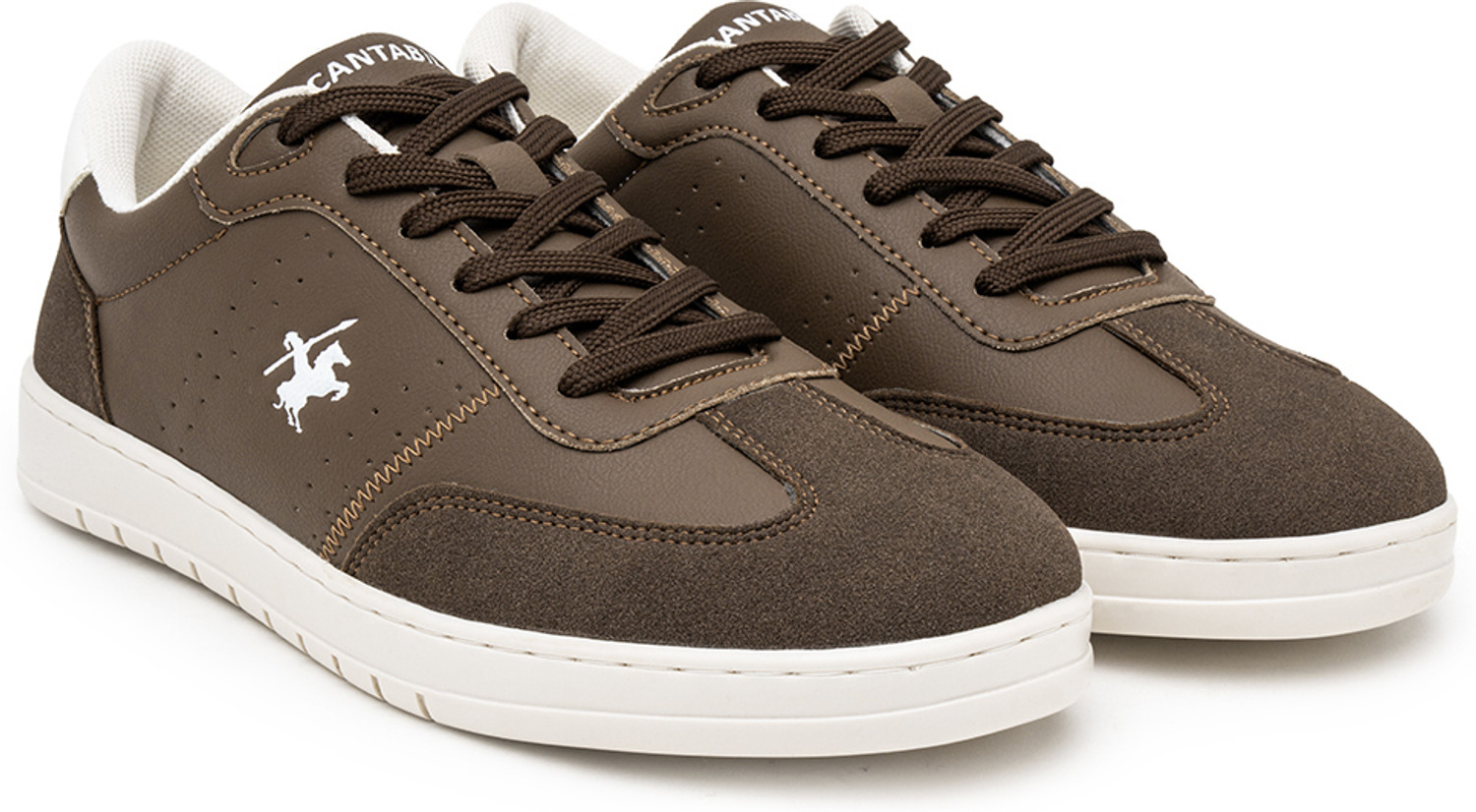 Image of CANTABIL Men's Brown Colourblock Casual Sneakers Sneakers For Men