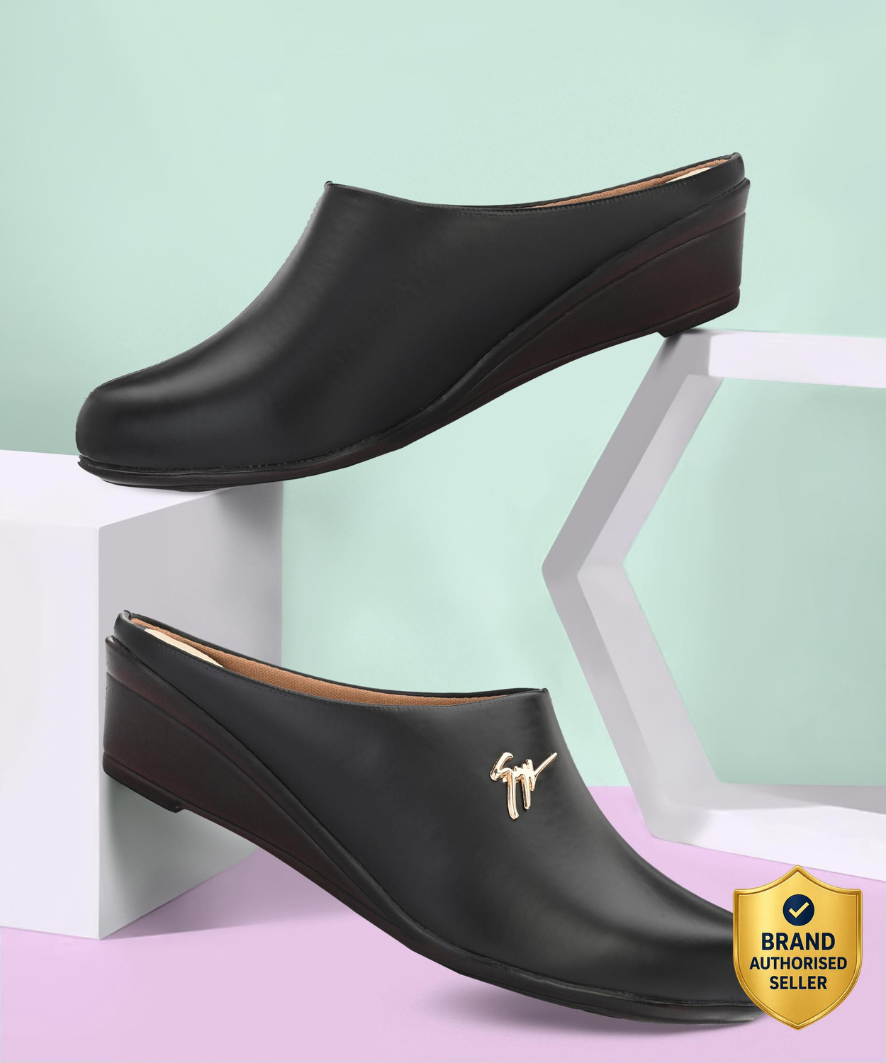 Image of FOOTLOOSE Women Flats Comfortable Slip On Backless Pointed Toe Mules Shoes Casuals For Women