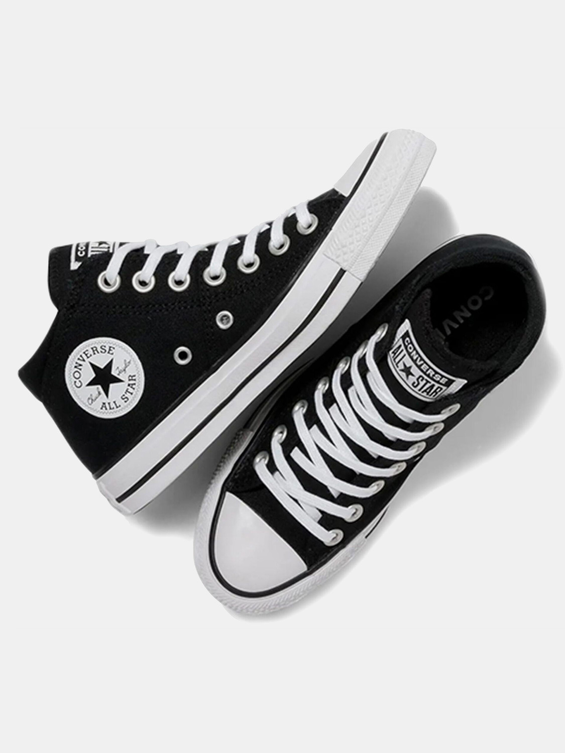 Image of Converse Chuck Taylor All Star Madison Mid Top Canvas Sneakers For Women (Black, 8)